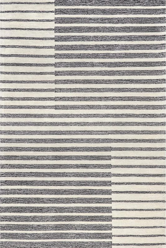 NEW - nuLOOM Narelle Multi Striped Wool Area Rug, 4x6, Dark Grey - Retail $119