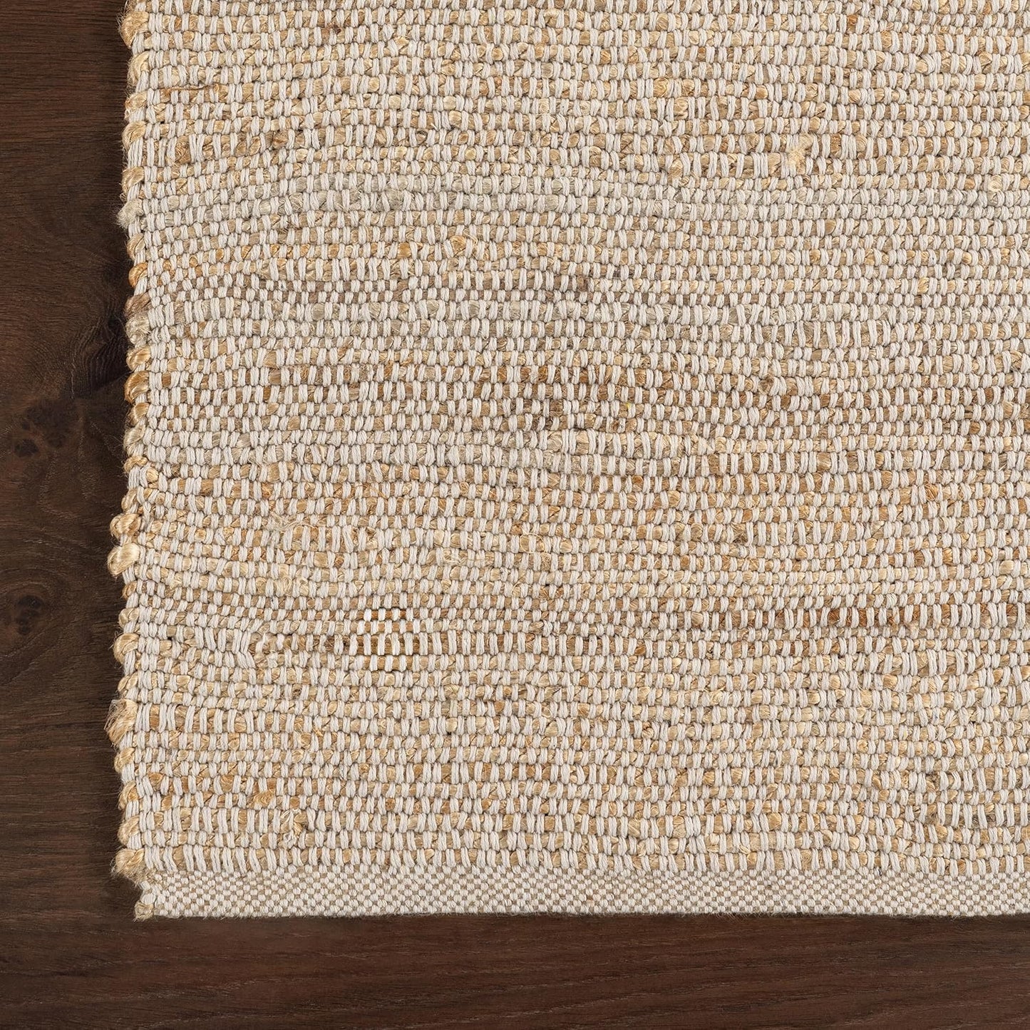 nuLOOM 8x10 Elfriede Jute & Cotton Hand Woven Area Rug, Natural, Solid Rustic Farmhouse Style, Weaved Design, Natural Fiber, For Bedroom, Living Room, Dining Room, Hallway, Office, Entryway - Retail $180