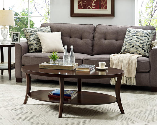 NEW - Roundhill Furniture EP Oval Coffee Table - Retail $130