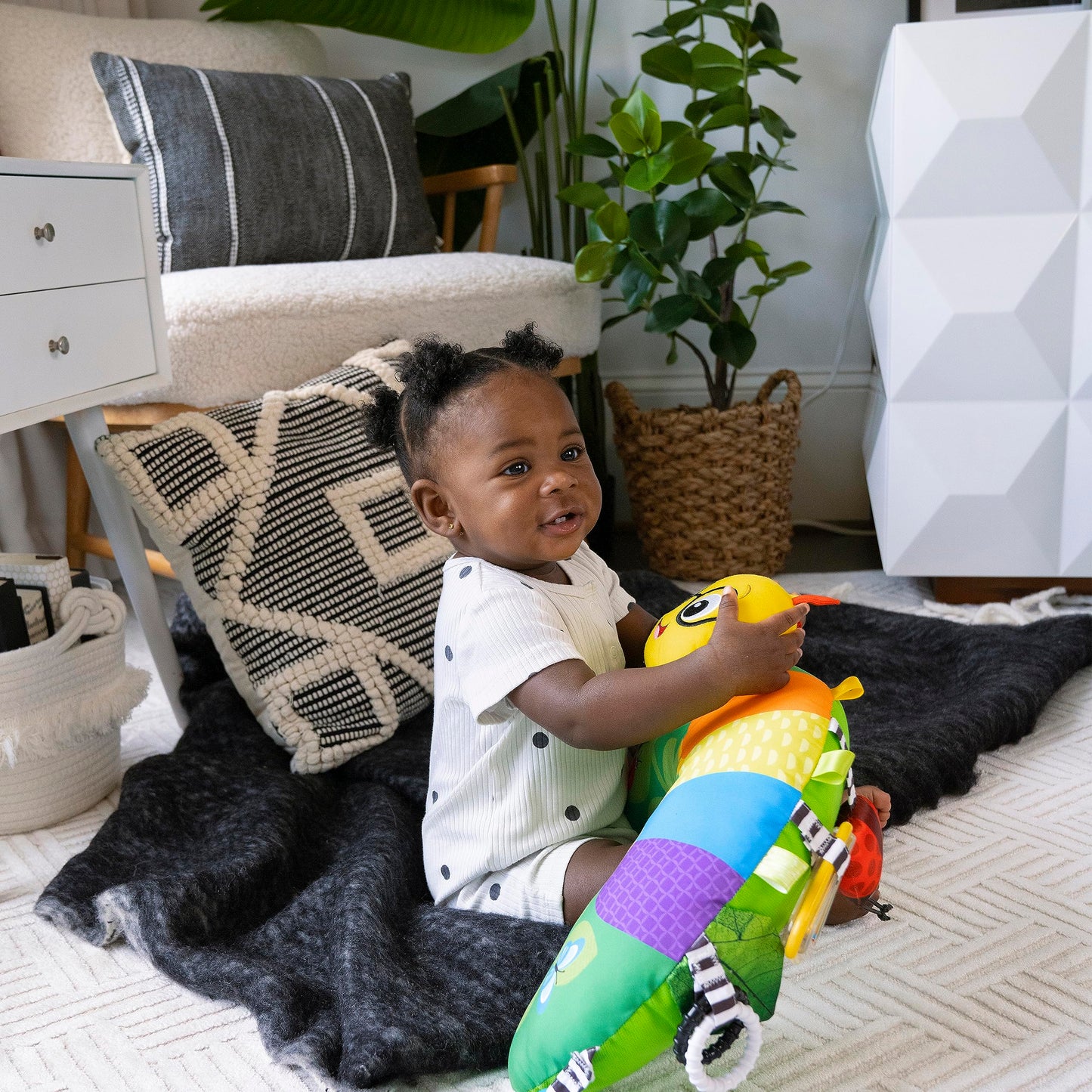 Baby Einstein Cal-a-Pillow Tummy Time Pillow, Multisensory Activity Toys, Sitting Up Play, Cal the Caterpillar, Ages 0+ Months