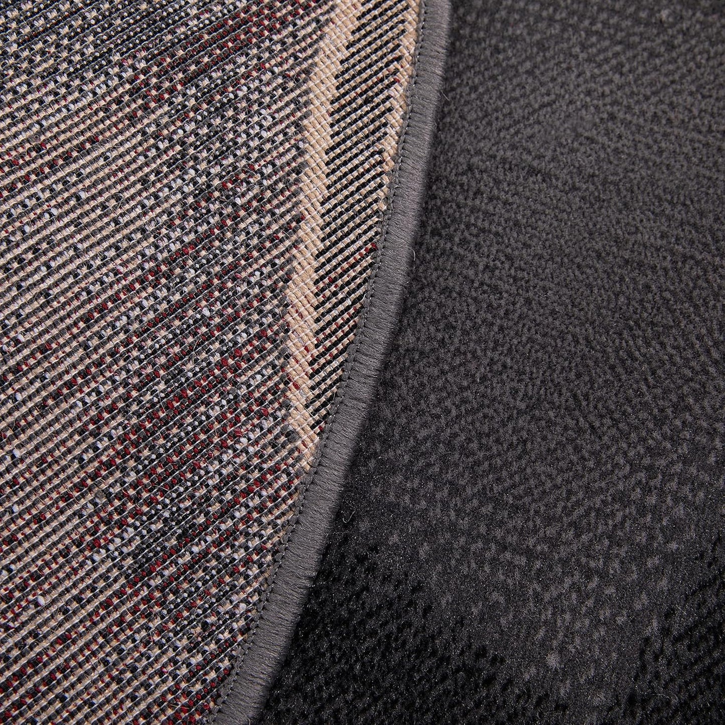 Flash Furniture 7' x 7'  Jubilee Collection Abstract Area Rug - Colorfast Red Olefin Rug - 7' x 7' Round Area Rug - Jute Backing - Living Room, Bedroom, & Family Room