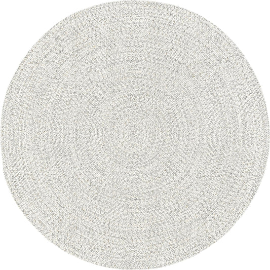 NEW - nuLOOM Wynn Braided Indoor/Outdoor Area Rug, 6ft  Round, Ivory - Retail $119