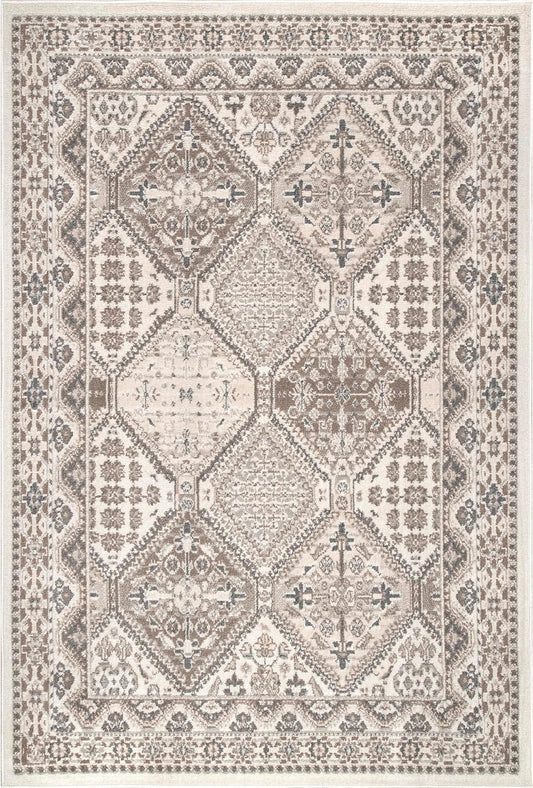 NEW - nuLOOM 9x12 Becca Traditional Tiled Area Rug, Beige, Faded Transitional Design, Stain Resistant, For Bedroom, Dining Room, Living Room, Hallway, Office, Kitchen, Entryway - Retail $129