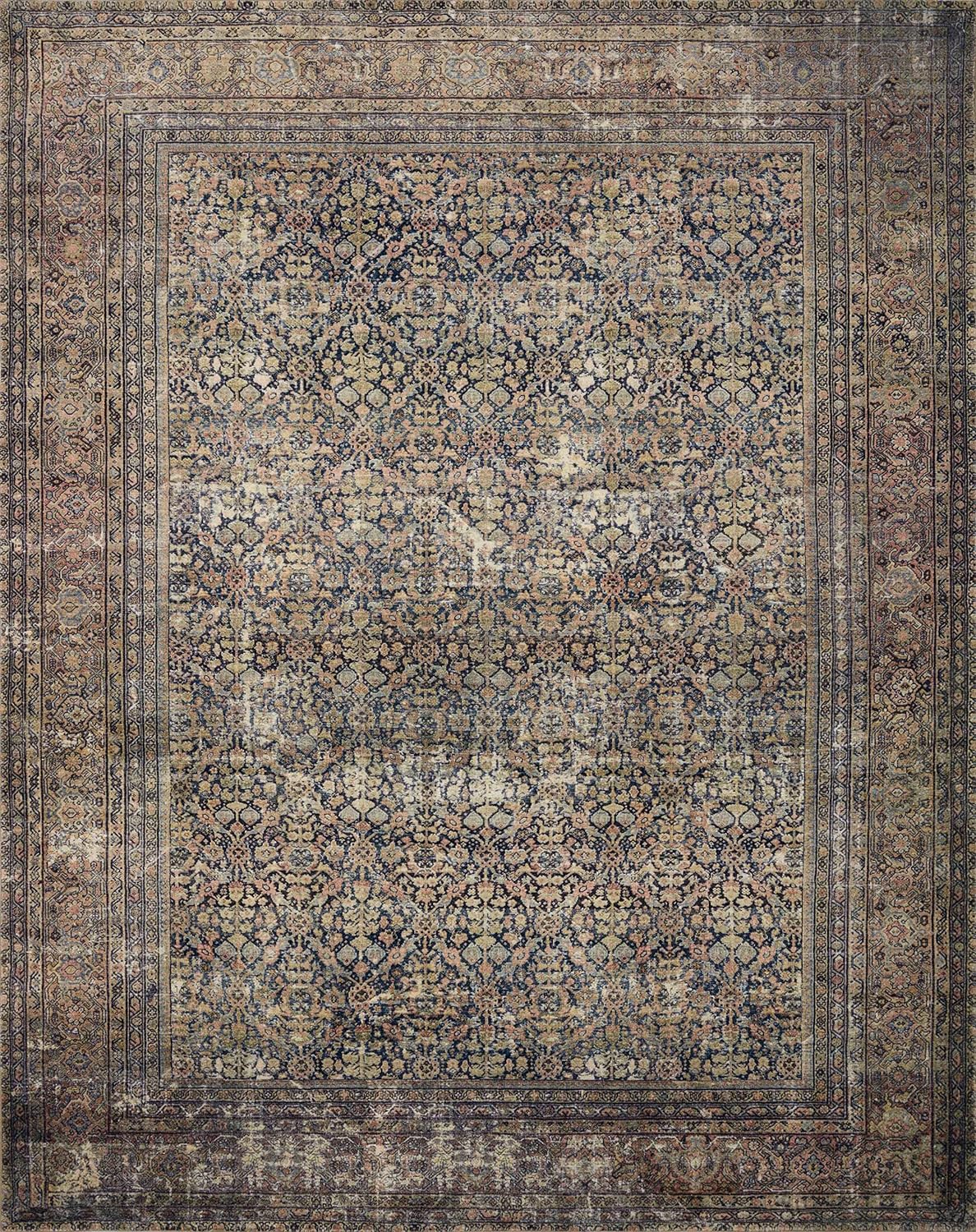 NEW - Loloi Amber Lewis Morgan 7ft-3in x 9ft-3in Area Rug in Denim/Multi - Large Area Rug, Neutral Area Rug for Room DÃ©cor, Vintage Rug Inspired, Soft Area Rug for Living Room, Bedroom, Dining Area - Retail $589