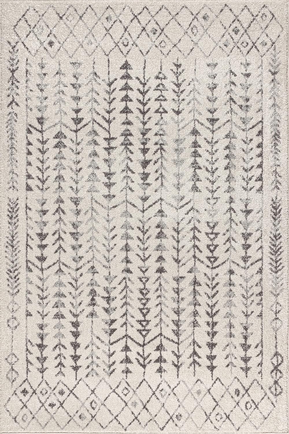 NEW - JONATHAN Y MOH210A-8 8 X 10 Ziri Moroccan Geometric Indoor Farmhouse Area-Rug Bohemian Minimalistic Easy-Cleaning Bedroom Kitchen Living Room Non Shedding, 8 X 10, Cream,gray - Retail $104