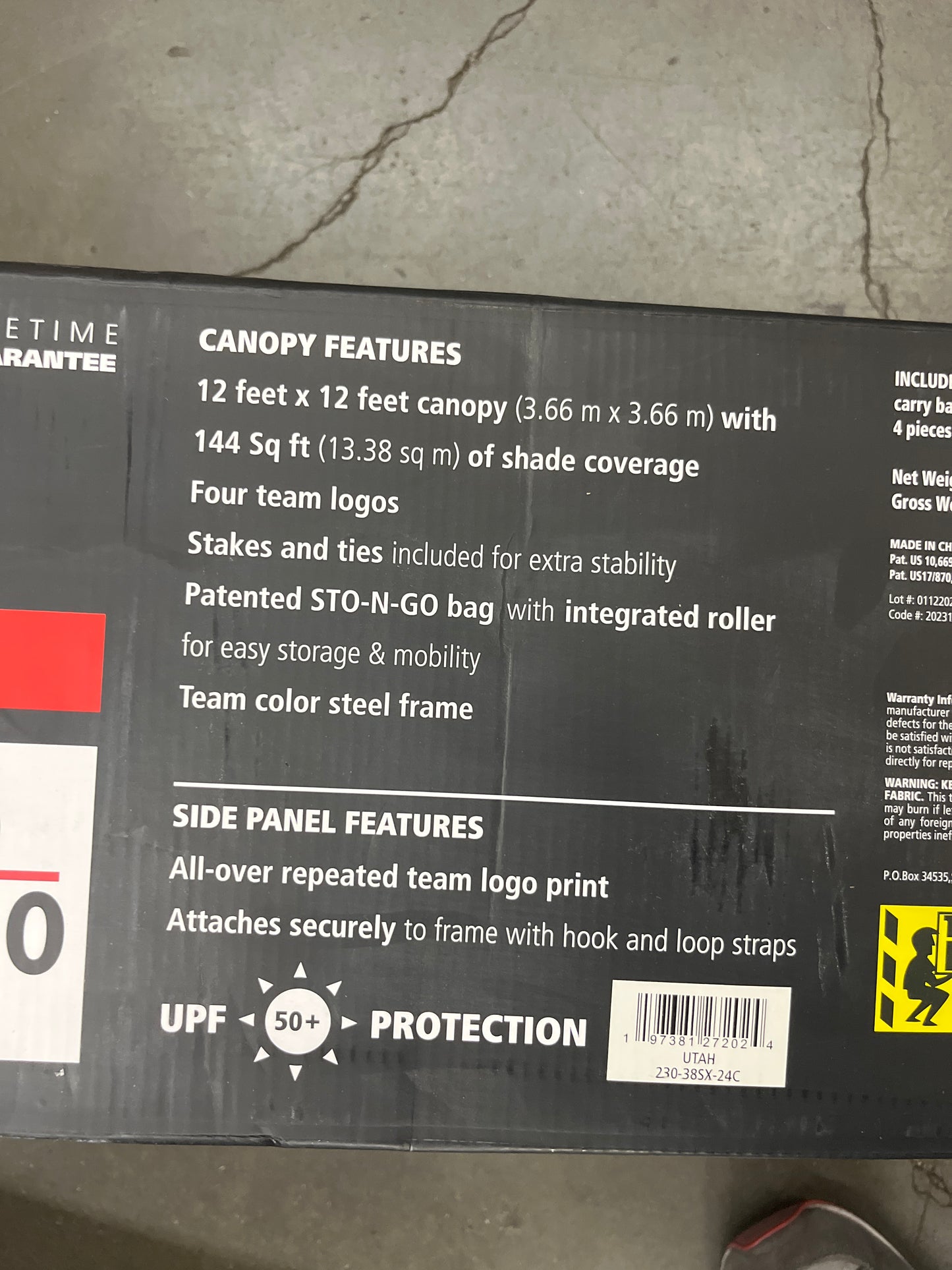 NEW - Logo Brands Utah 12 ft x 12 ft Canopy with Side Panel