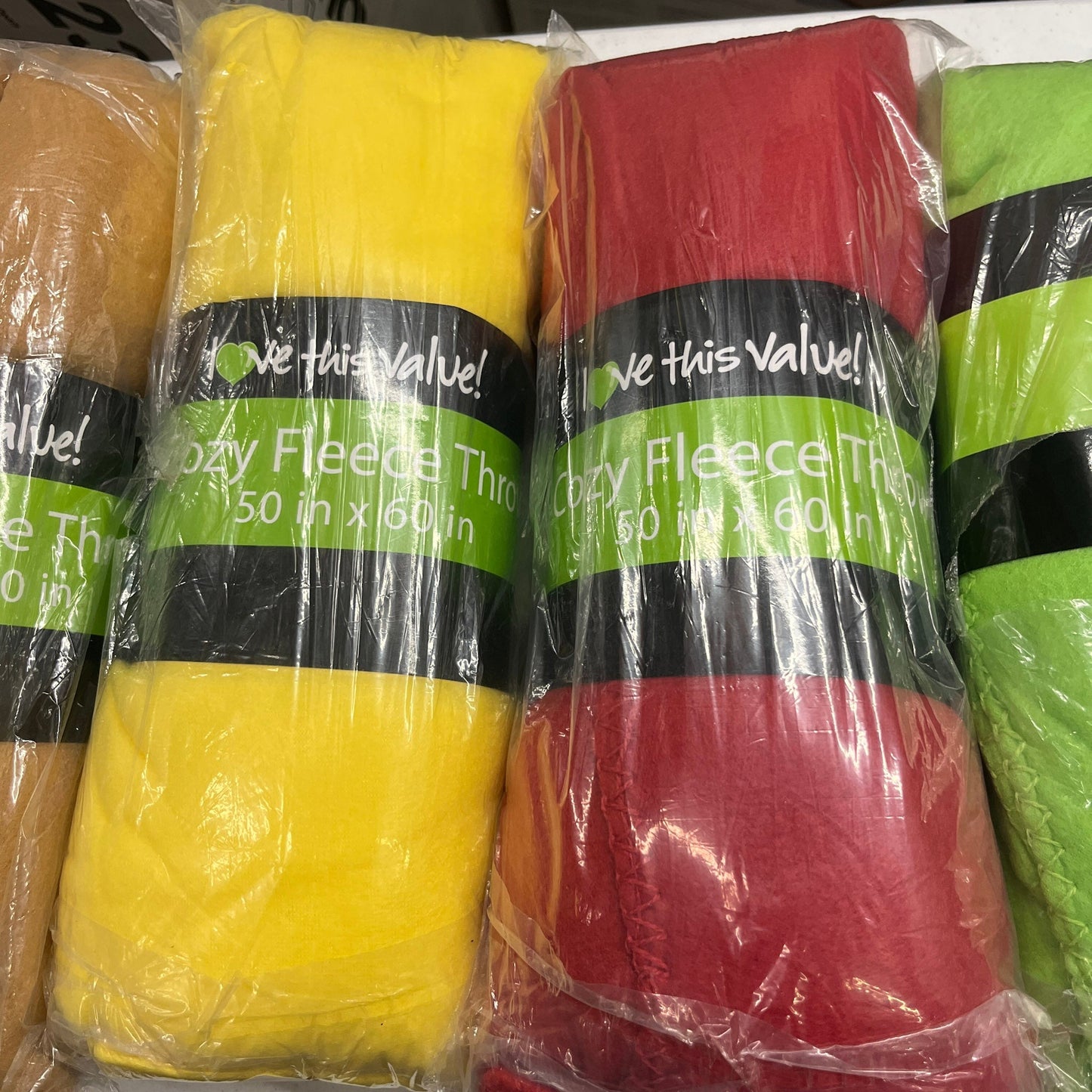 NEW in BAG - TWO Cozy Fleece Blankets, 50" x 60" - Retail $24