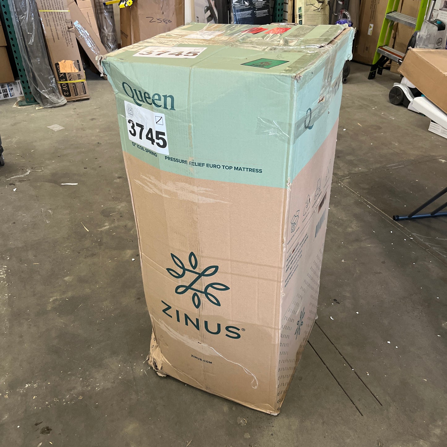 NEW - ZINUS QUEEN 12 Inch Euro Top Pocket Spring Hybrid Mattress, Pressure Relief, Pocket Innersprings for Motion Isolation - Retail $385