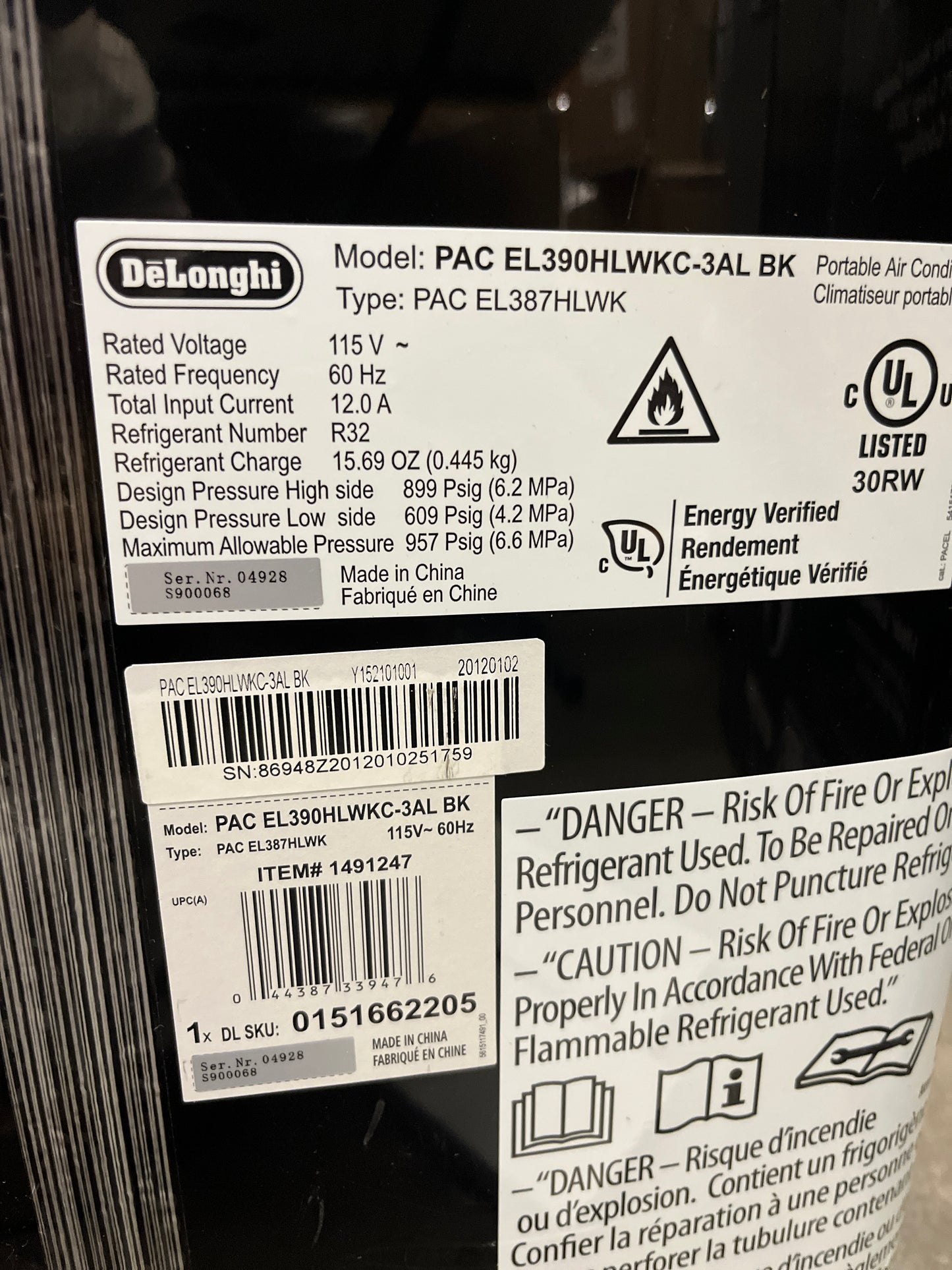 Like NEW - De'Longhi Pinguino Plus Arctic Whisper Portable Air Conditioner with Heat and ECO Real Feel - Retail $579