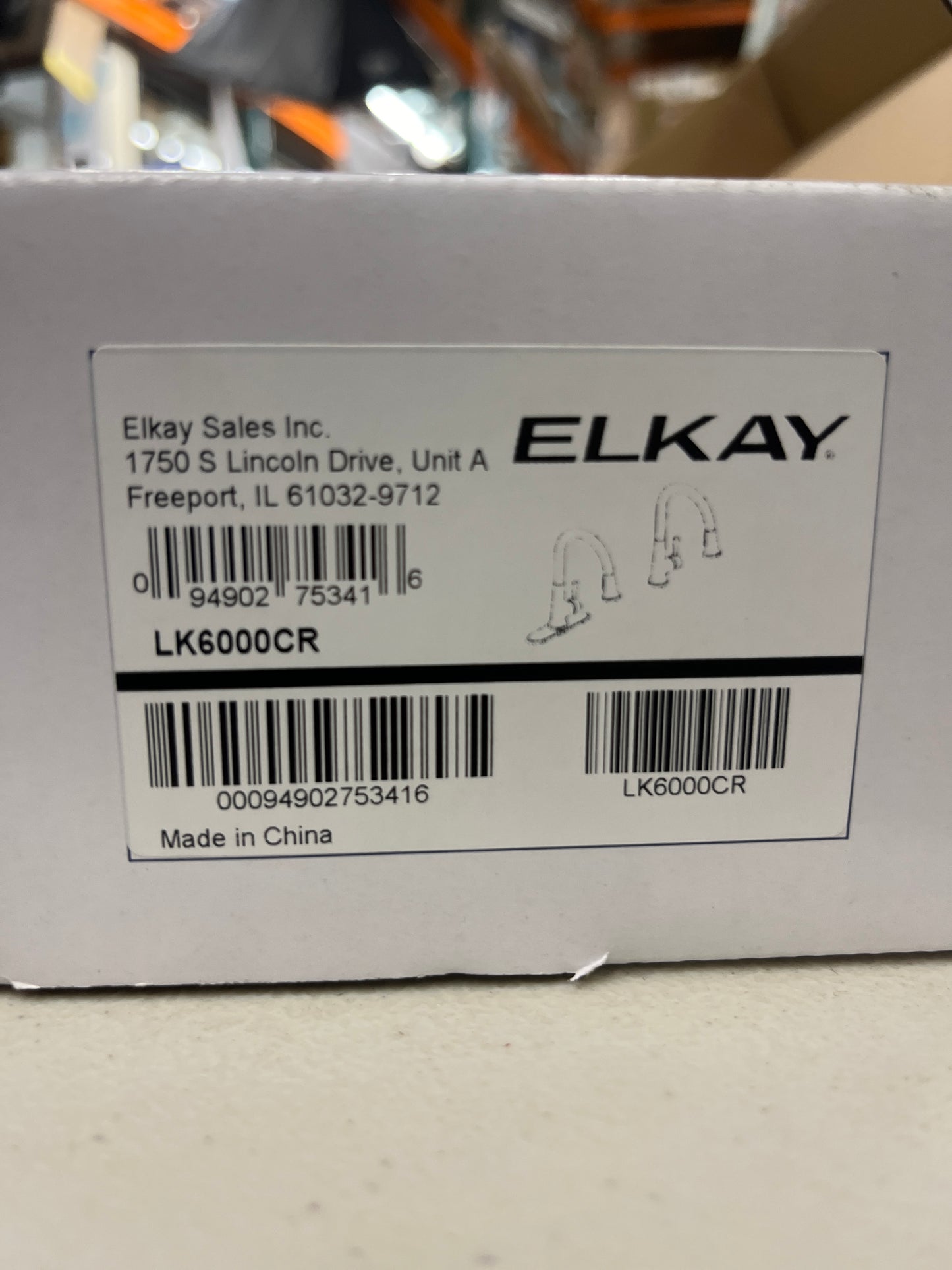 NEW - Elkay Everyday LK6000CR Single Hole Deck Mount Kitchen Faucet with Pull-down Spray and Forward Only Lever Handle, Chrome - Retail $181