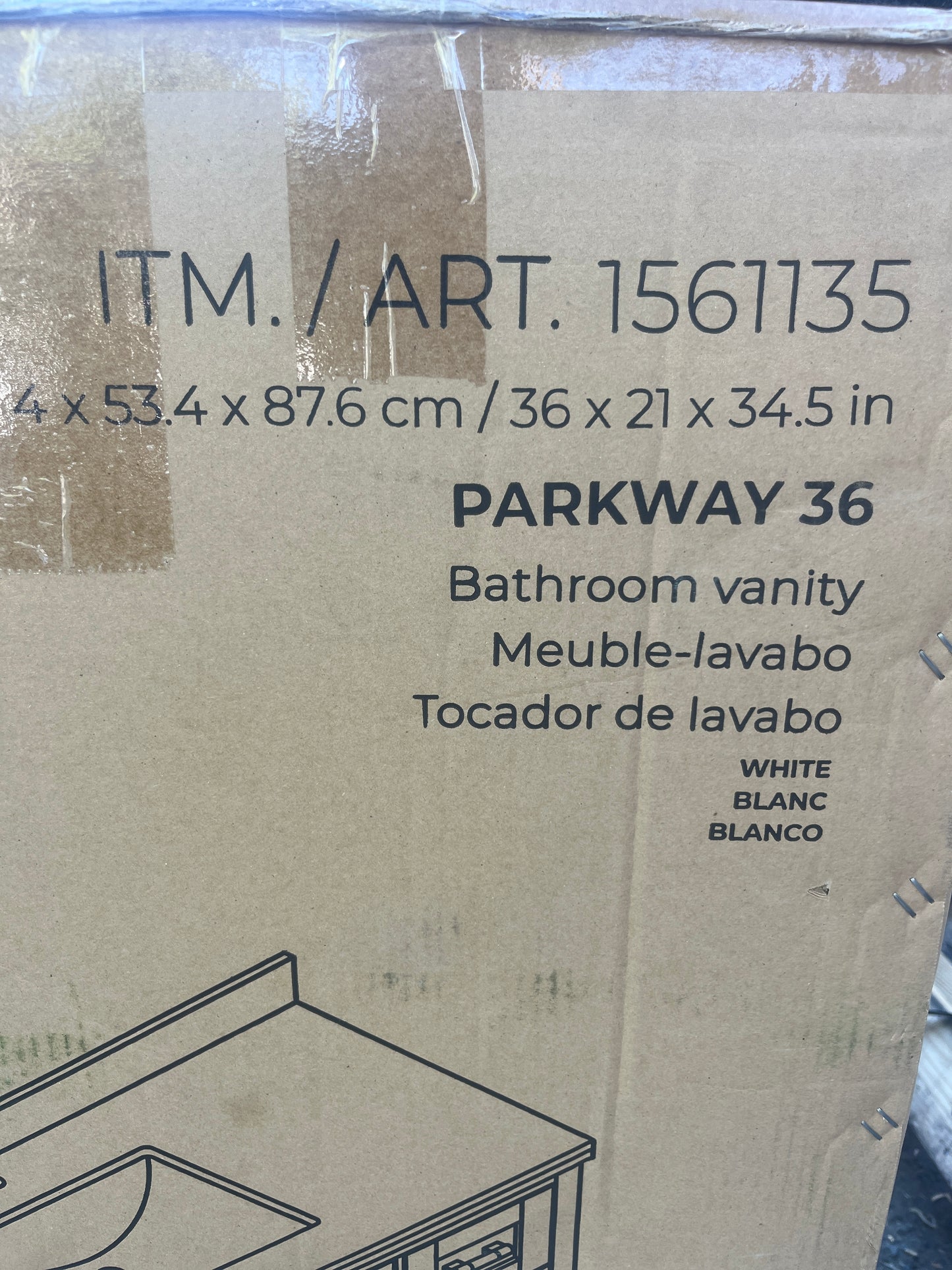 NEW - OVE Decors Parkway Bath Vanity w/ Quartz Top in White - Retail $899