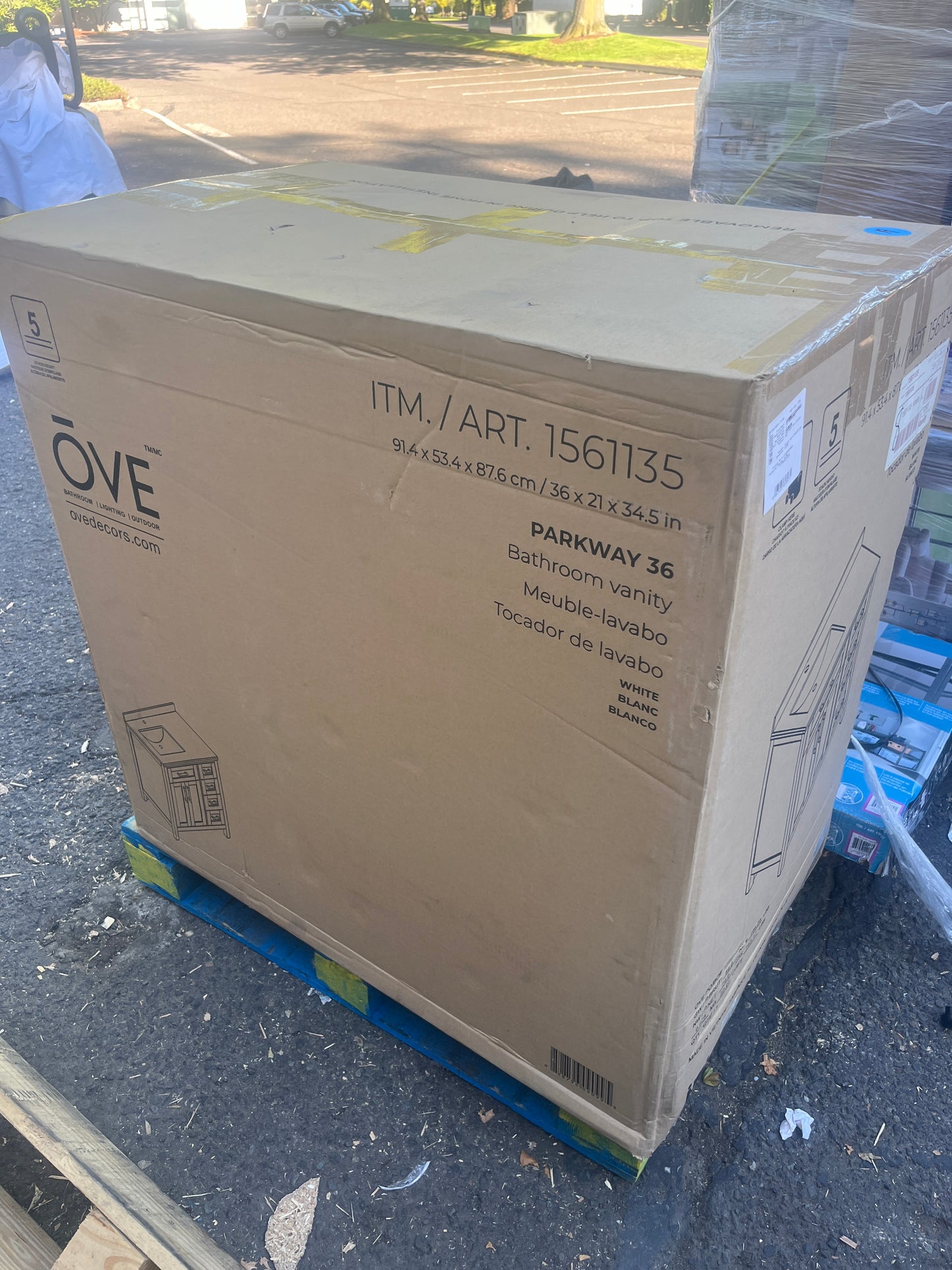 NEW - OVE Decors Parkway Bath Vanity w/ Quartz Top in White - Retail $899