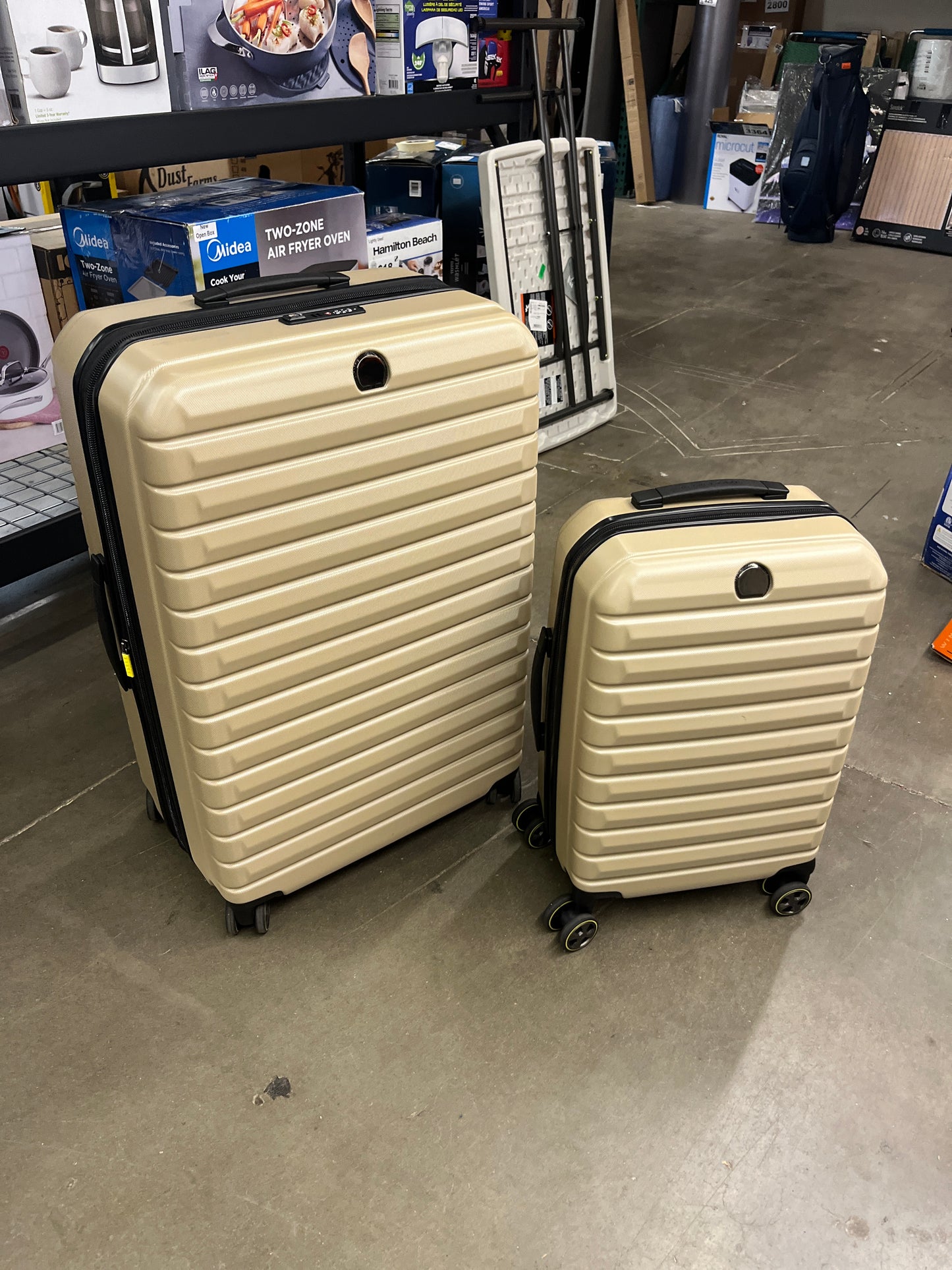 Delsey Helium Edge Tan 2-piece Hardside Set - Retail $179