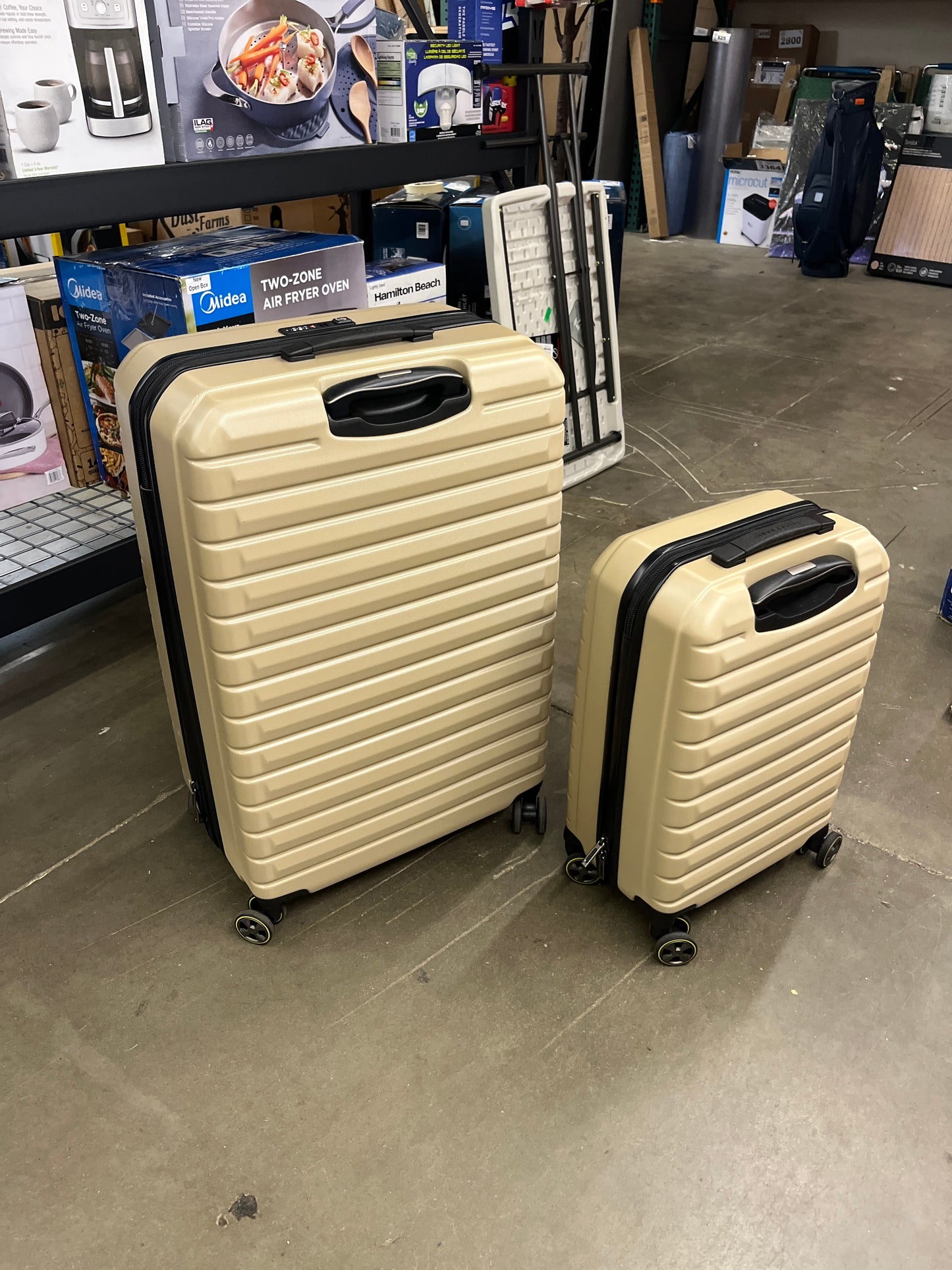 Delsey Helium Edge Tan 2-piece Hardside Set - Retail $179