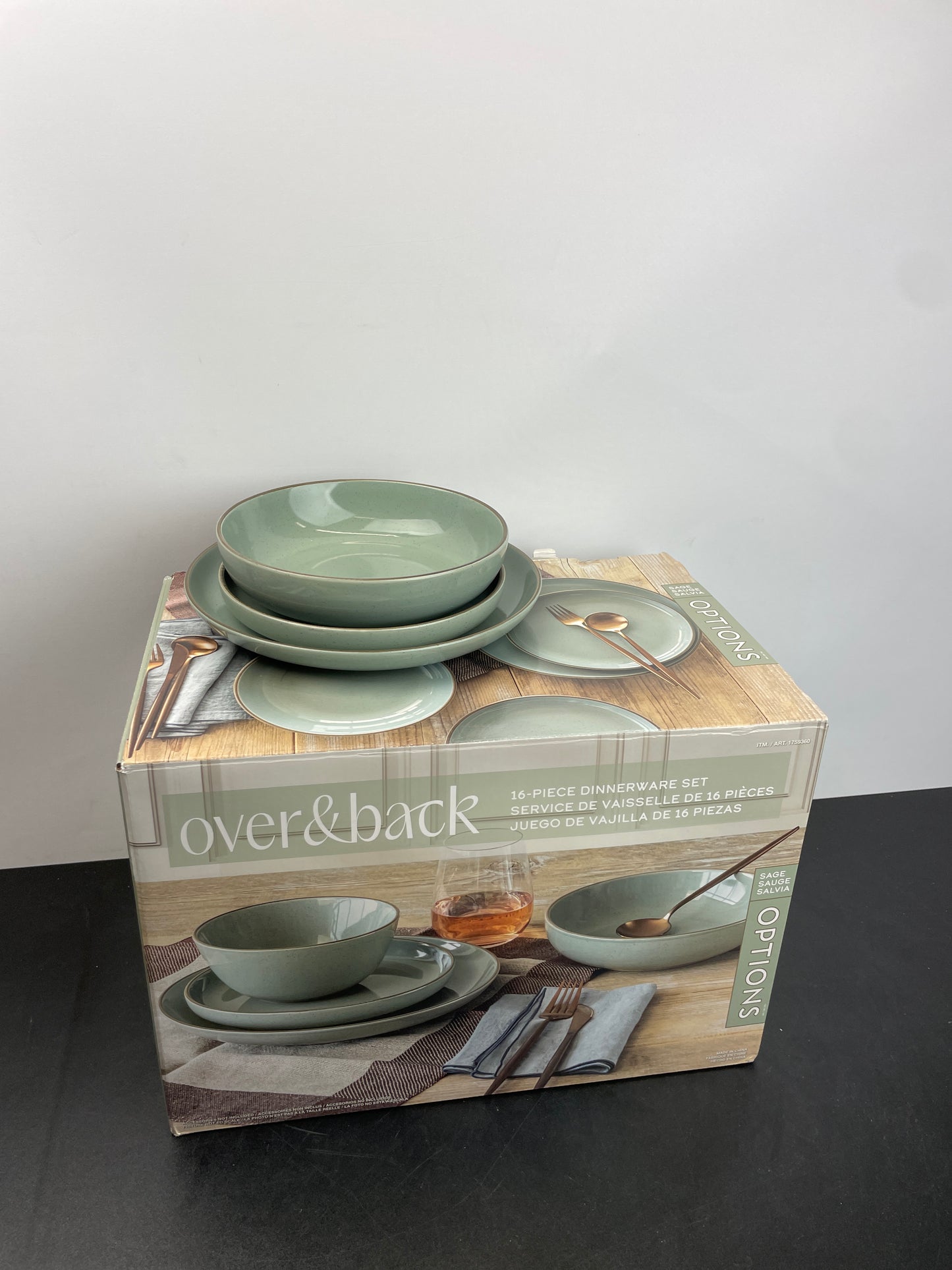 Over&back Options Sage 16-piece Dinnerware Set - Retail $46