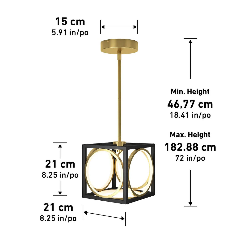 NEW - Artika Astoria LED Pendant Ceiling Light, Black & Gold - Retail $105