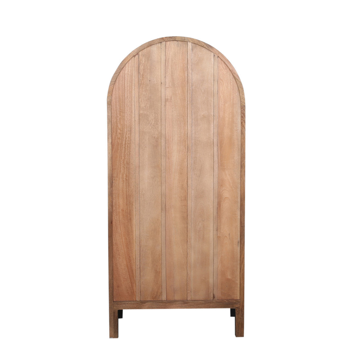 Arvetta Arched Two-Tone Wood Etagere, Black and Natural