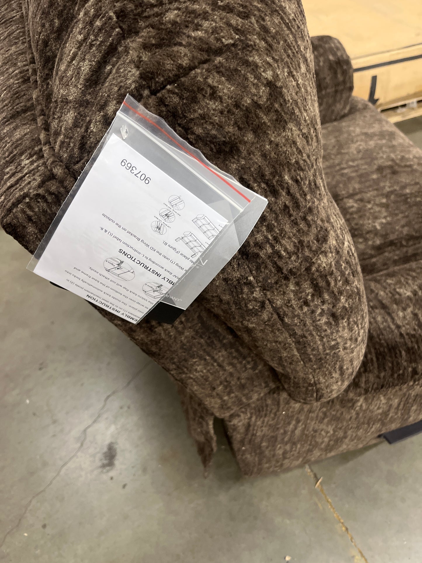 NEW - Signature Design by Ashley Dark Brown Movie Man Classic Tufted Velvet Manual Zero Wall Recliner - Retail $690