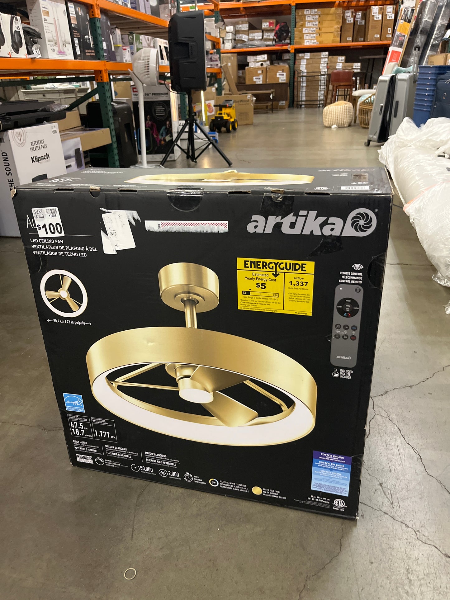 Artika Austin 23" LED Fandelier - Gold