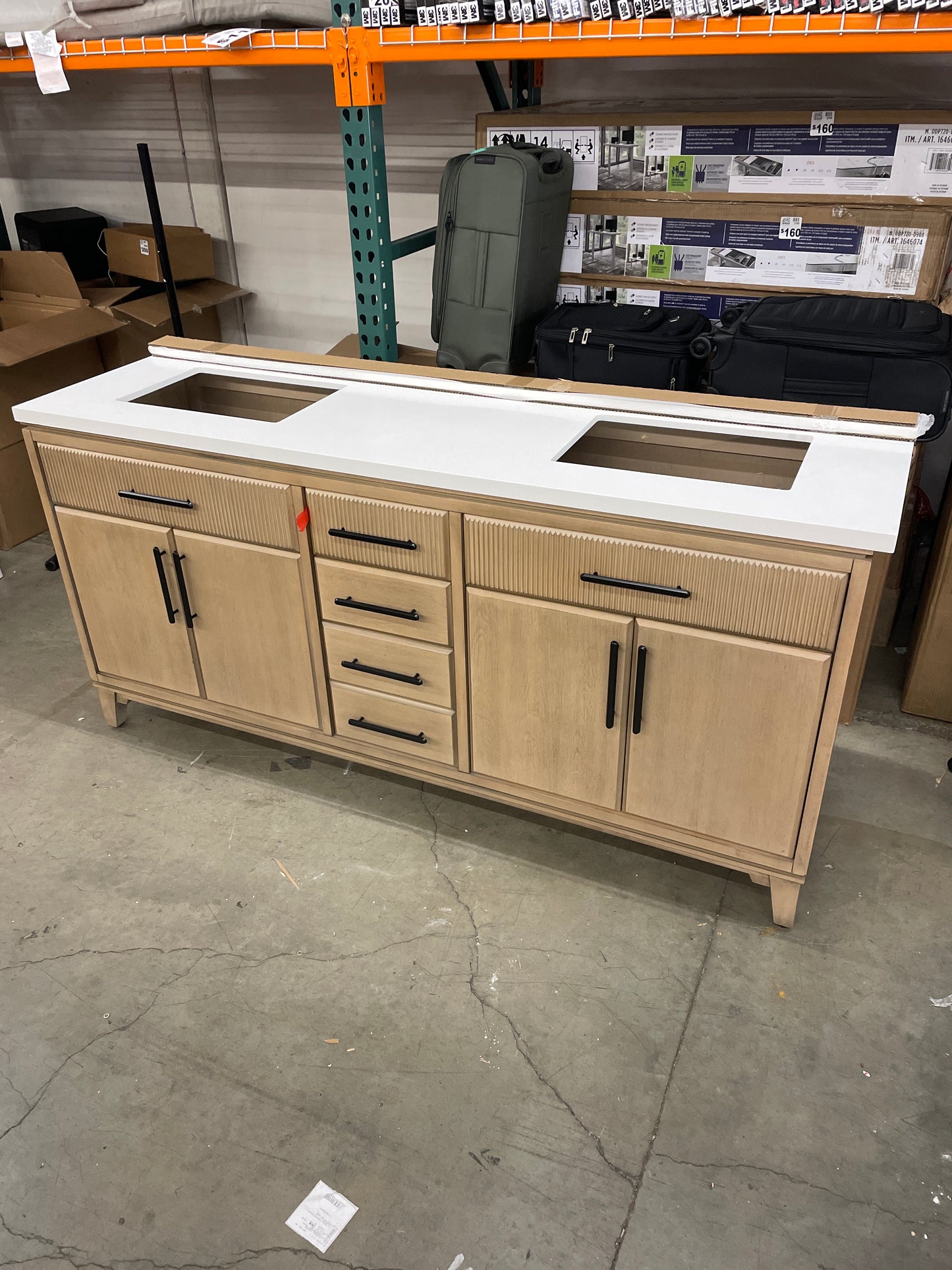 Loxley Rowe Marbella Bath Vanity in Sahara Birch 72"