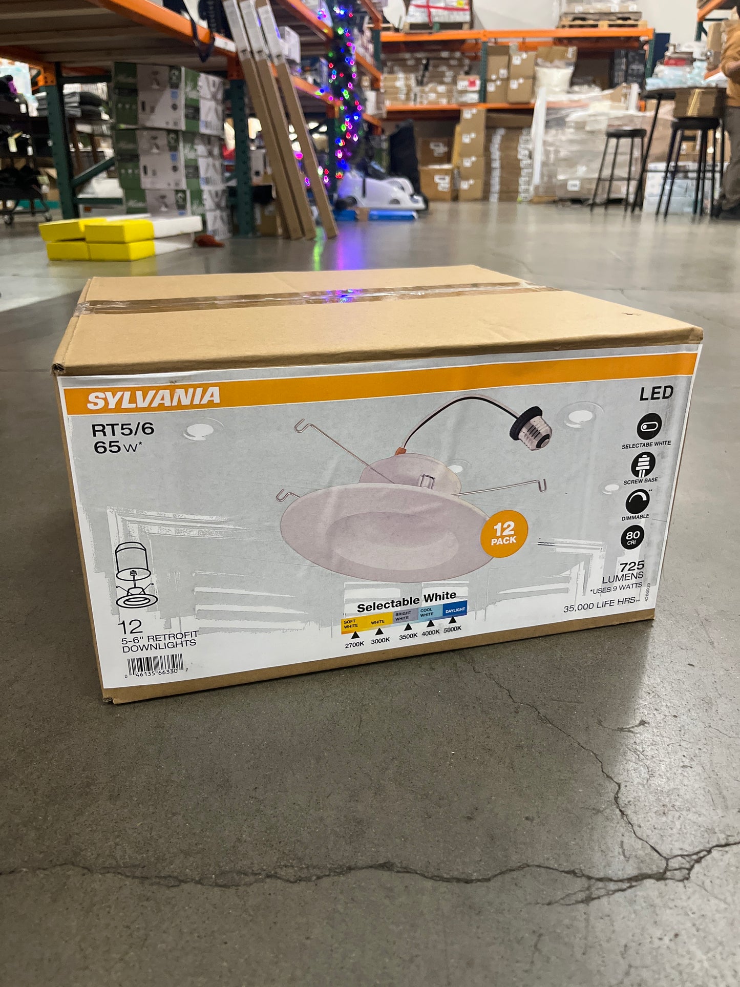 12pk Sylvania RT5/6 inch 65w Equivalent Retrofit Recessed LED Color Select Dimmable