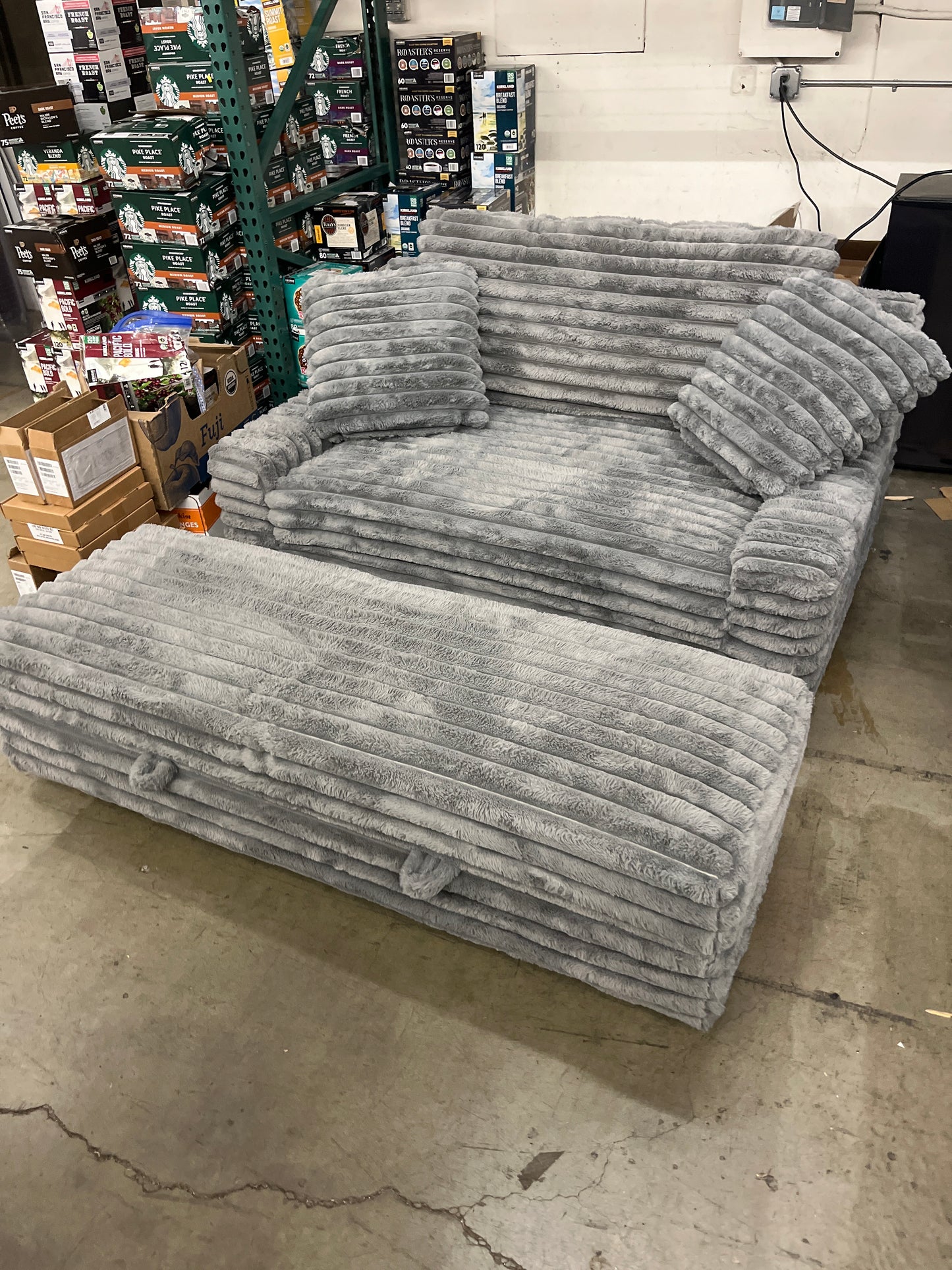 Thomasville Wills Fabric Oversize Chair and Storage Ottoman