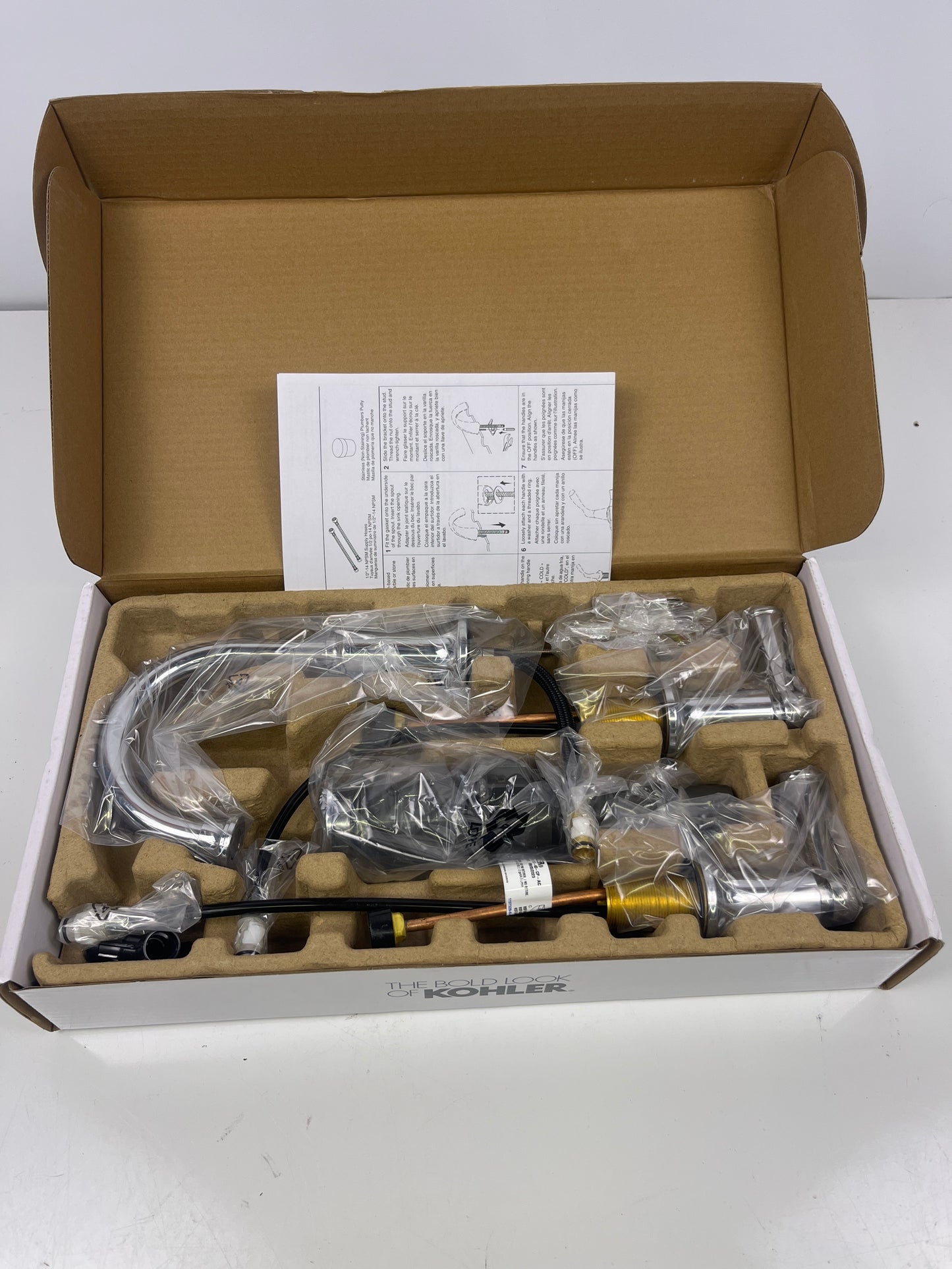 NEW - Kohler Aderlee Chrome Widespread Bathroom Faucet - Retail $129