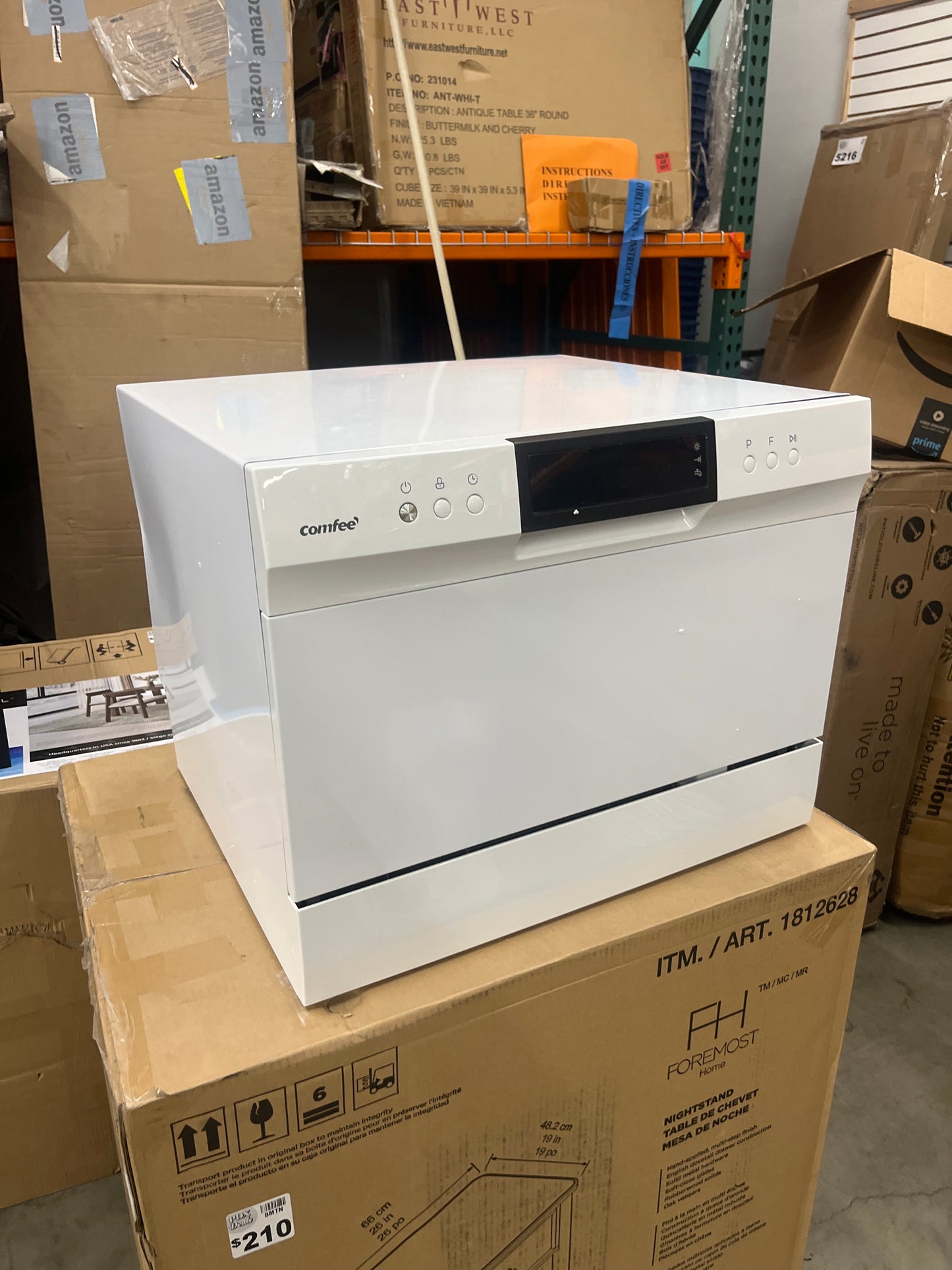 COMFEE Portable Mini Dishwasher, Energy Star, Countertop, 6 Place Settings, with 8 Washing Programs, Speed, Baby-Care, ECO& Glass, Dish Washer for Dorm, RV & Apartment,