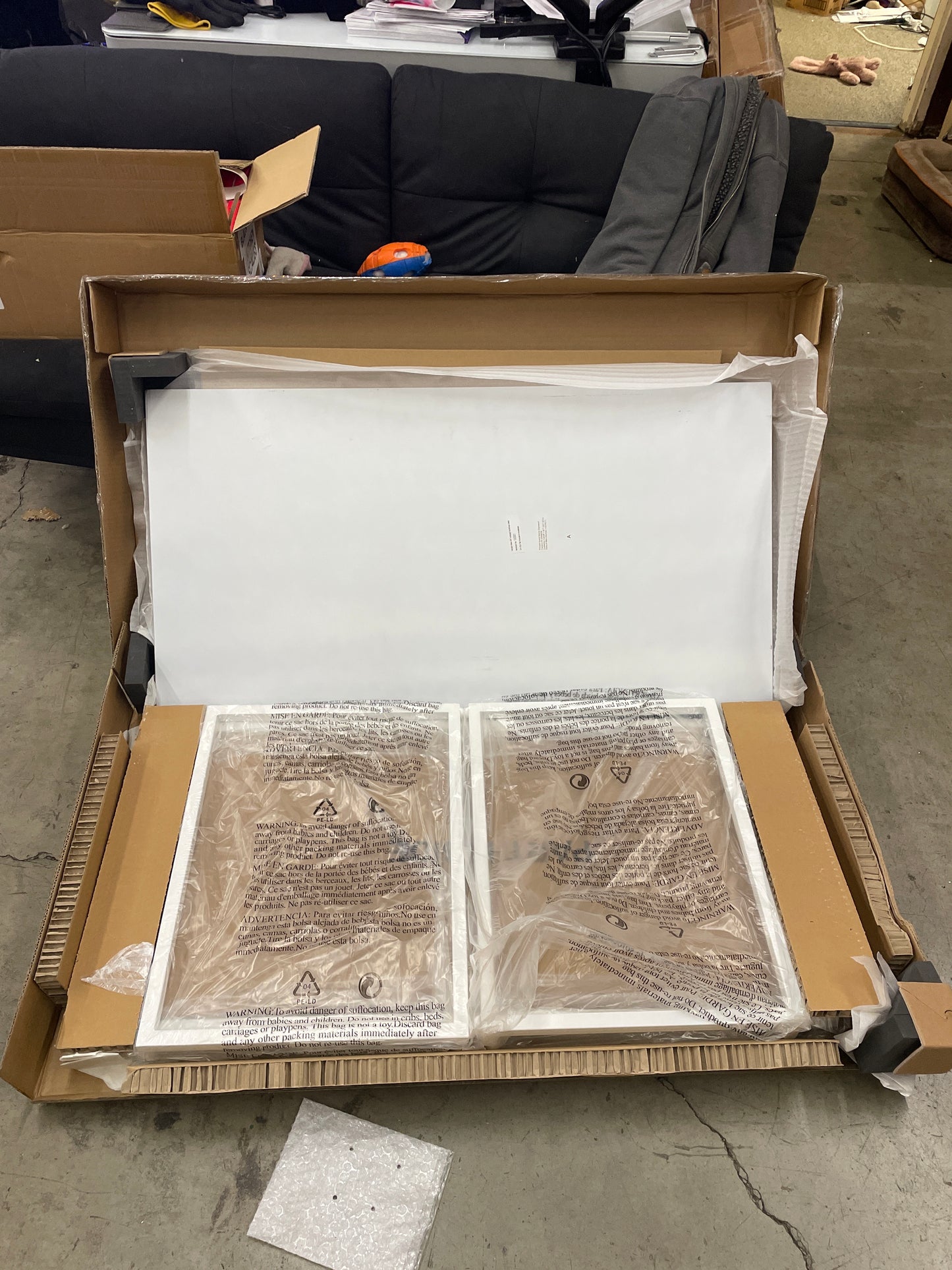 StyleWell Donnelly 42 in. White Rectangle MDF Wood Top Coffee Table