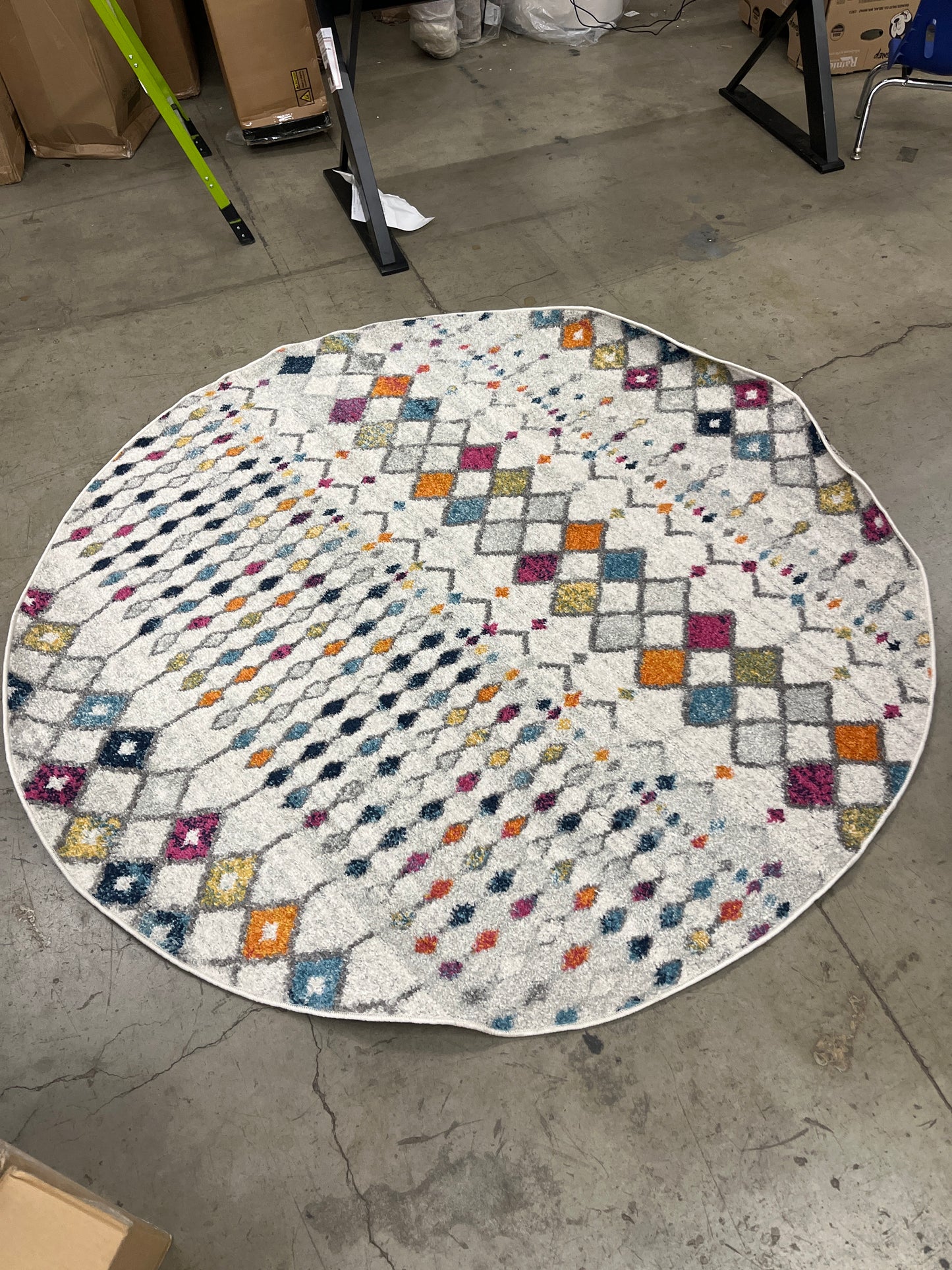 nuLOOM Blythe 6 x 6 (ft) Loomed Polypropylene Multi Round Indoor Trellis Area Rug - Retail $79