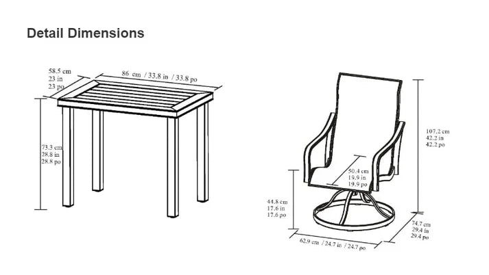 NEW - Agio Alki 3-piece Outdoor Sling Cafe Set