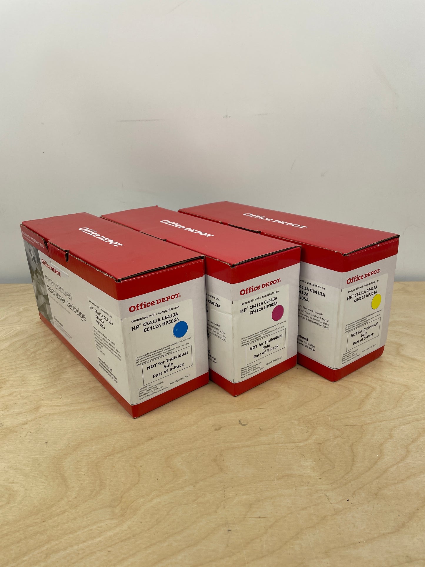 HP Laser Toner Cartridge - 3 Pack Color