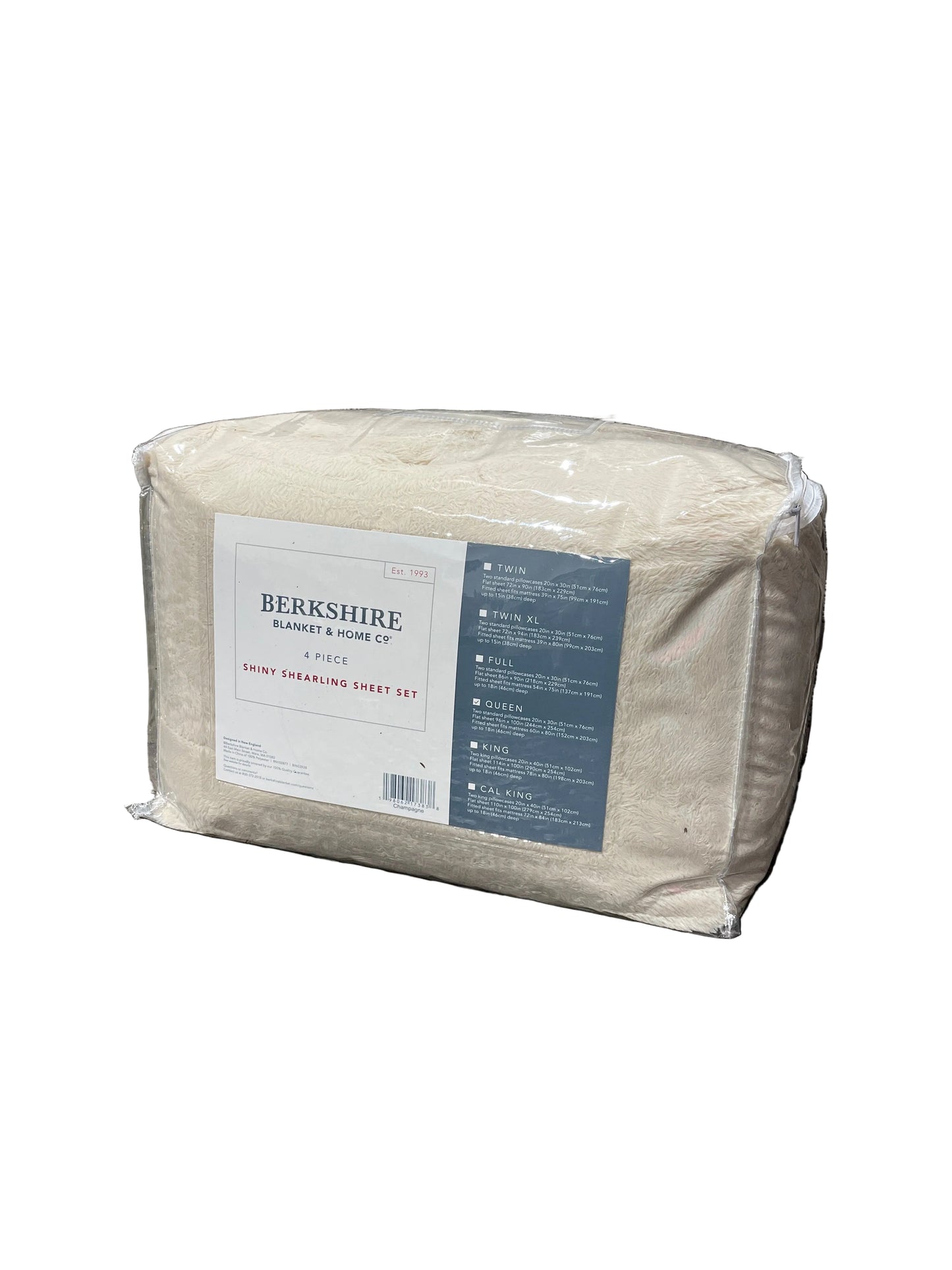 Berkshire Champagne Shiny Fluffie Sheet Set