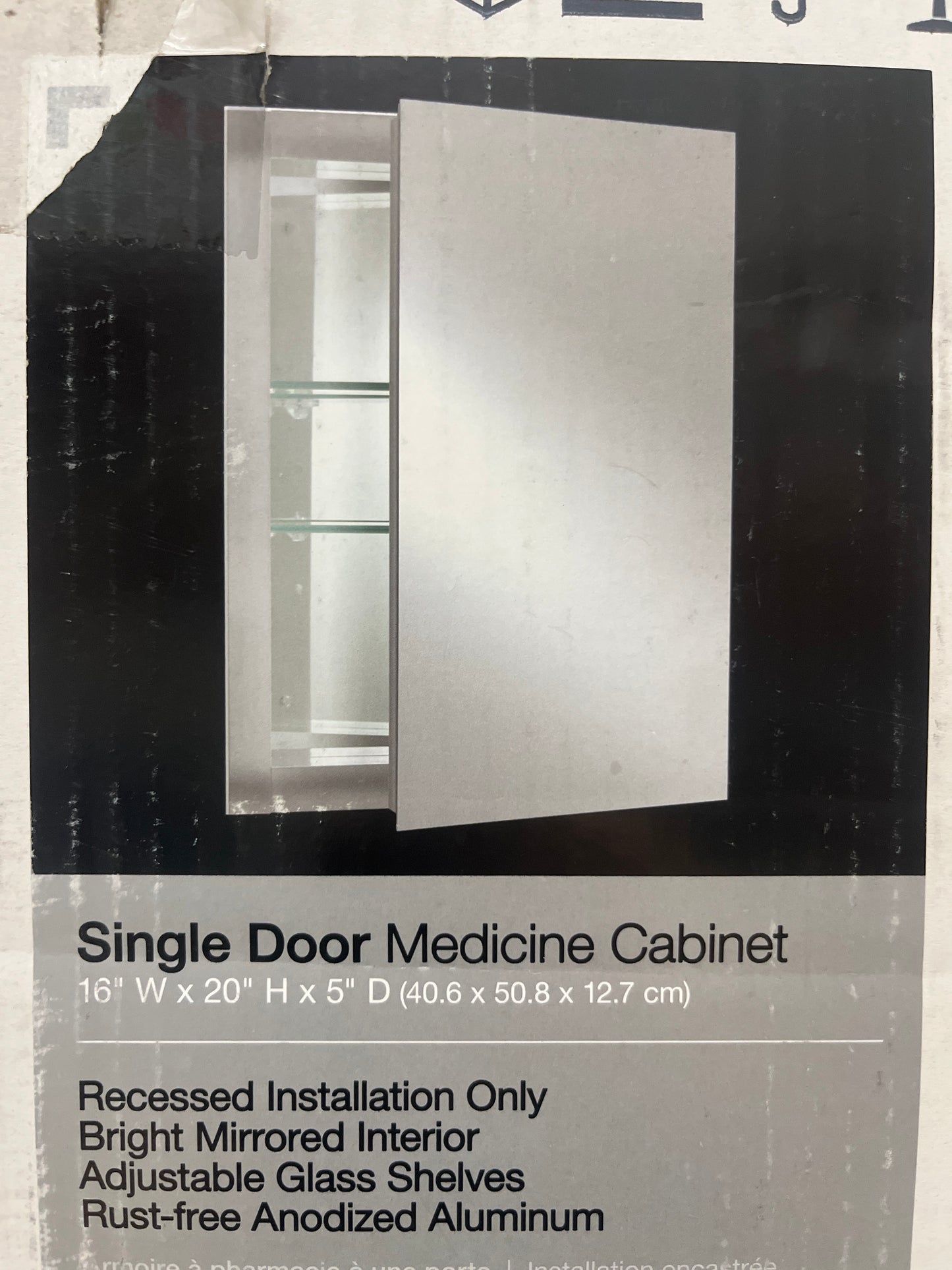 NEW - Kohler 16 in x 20 in Single Door Recessed Medicine Cabinet - Retail $139