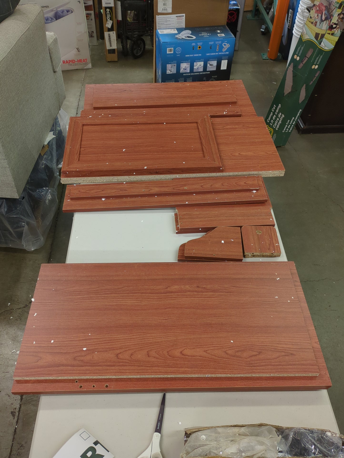 NEW - Hodedah Kitchen Island with Spice Rack, Towel Rack & Drawer, Cherry - Retail $74