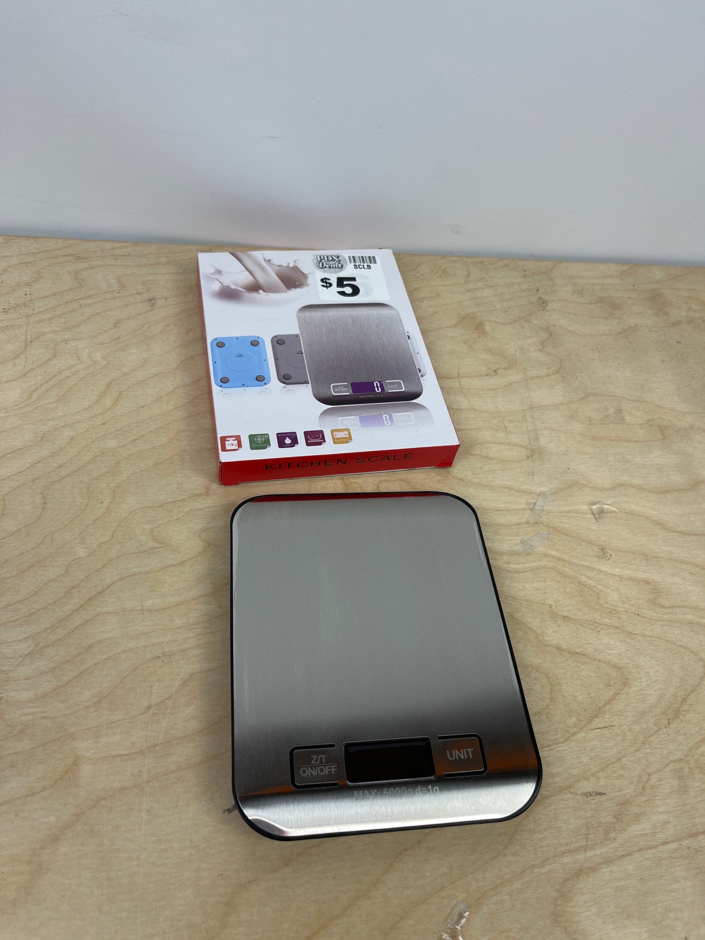 Food Kitchen Scale, Black, Digital Grams and Ounces, LCD Display, Medium, 304 Stainless Steel