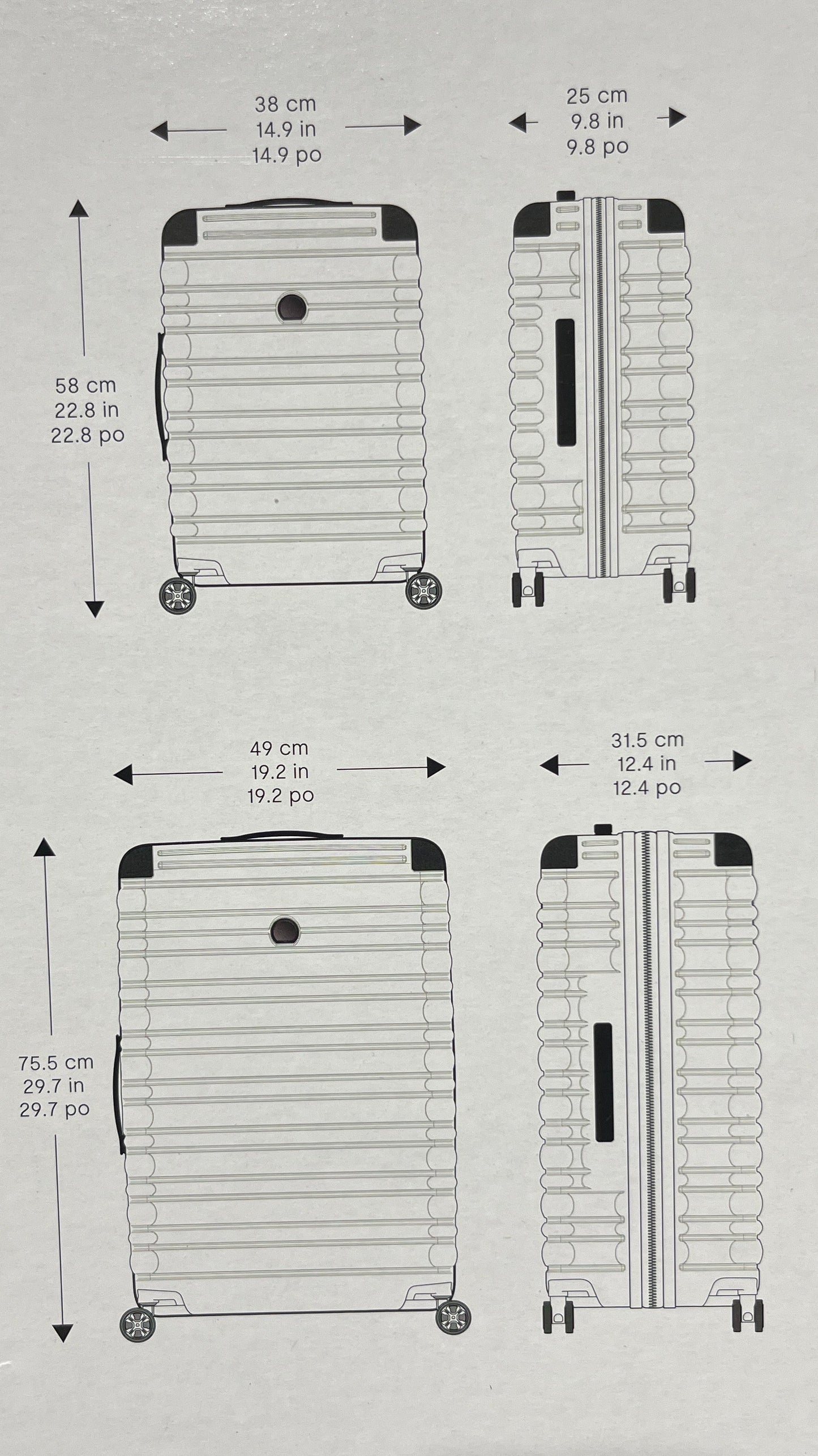 Delsey Paris Black Hardside Luggage Set