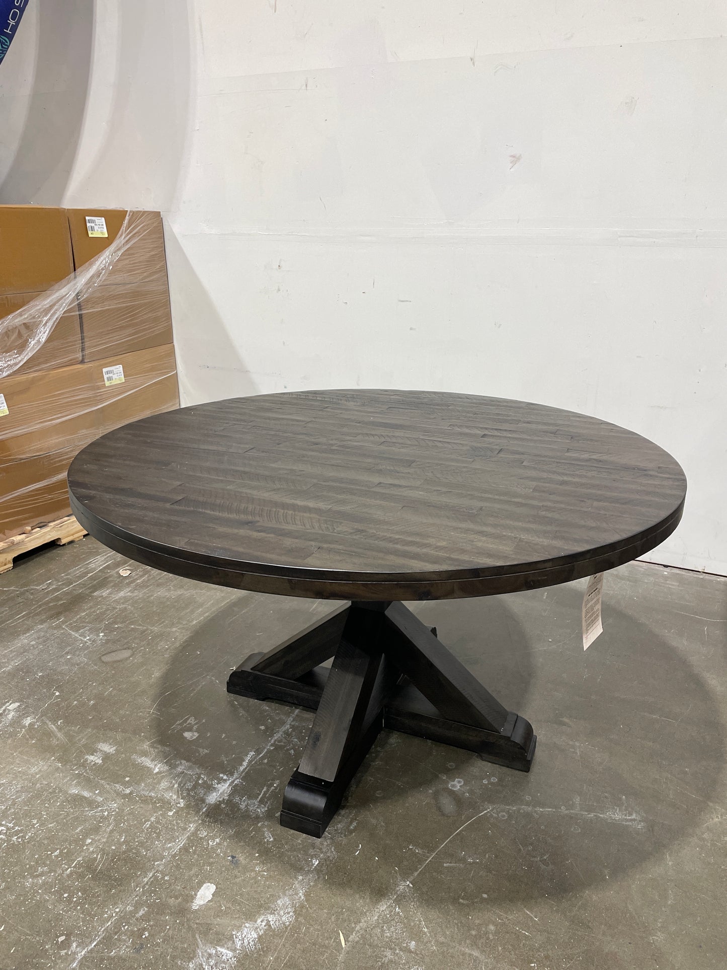 Newberry Round Dining Table, Salvaged Grey
