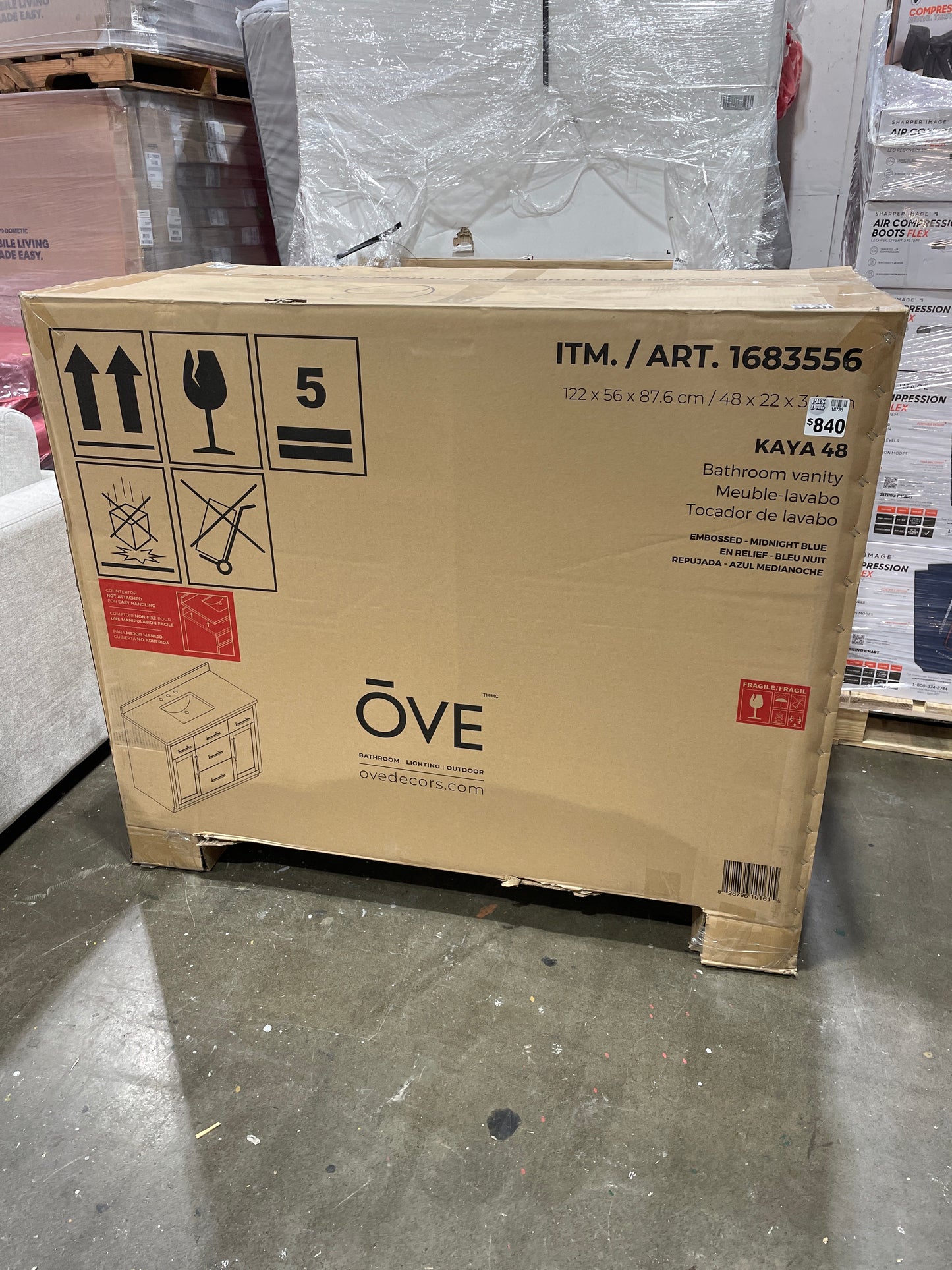 OVE Decors Kaya Bath Vanity in Blue 48 in