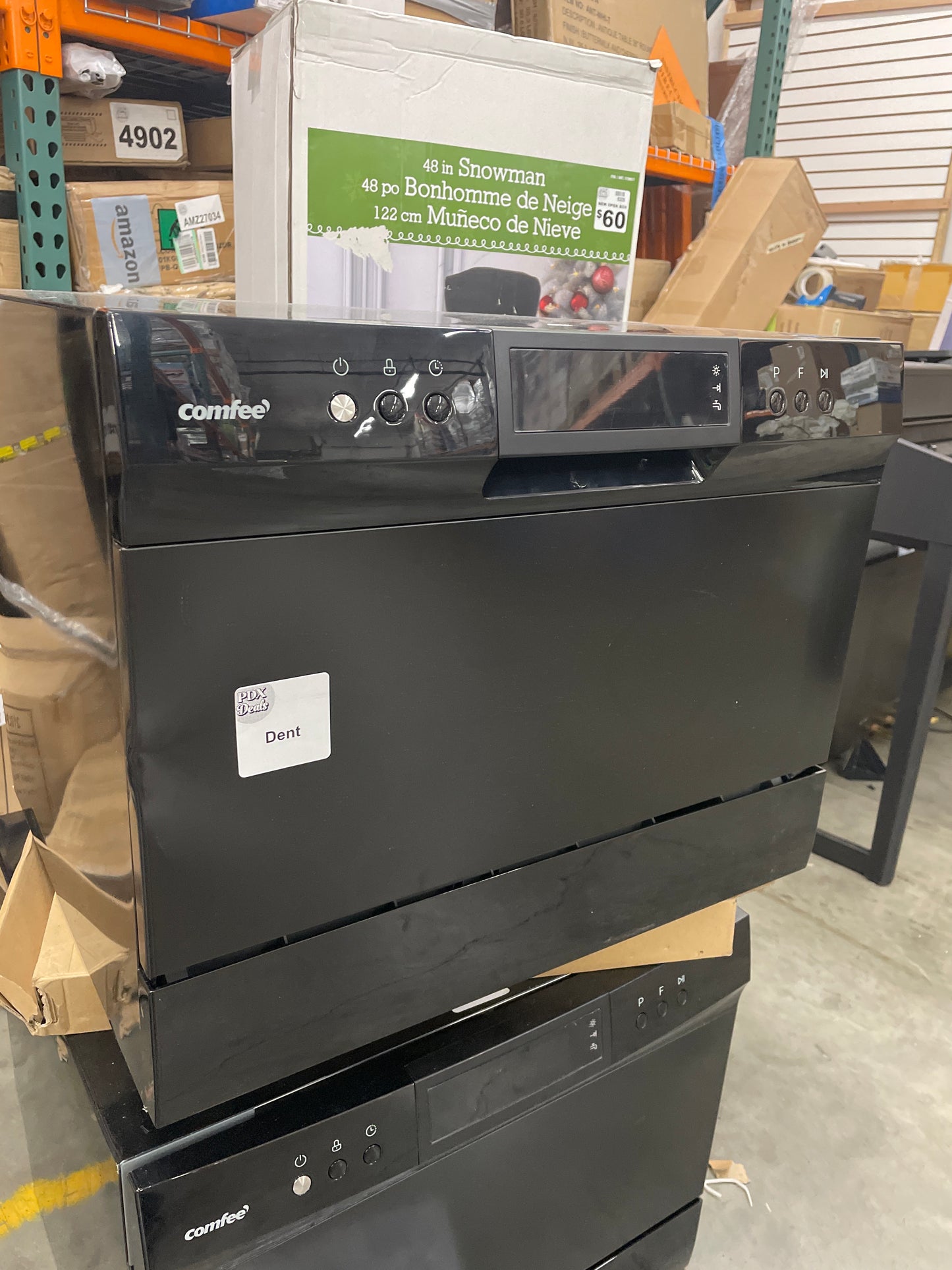 Dent - COMFEE Portable Mini Dishwasher, Energy Star, Countertop, 6 Place Settings, with 8 Washing Programs, Speed, Baby-Care, ECO& Glass, Dish Washer for Dorm, RV & Apartment