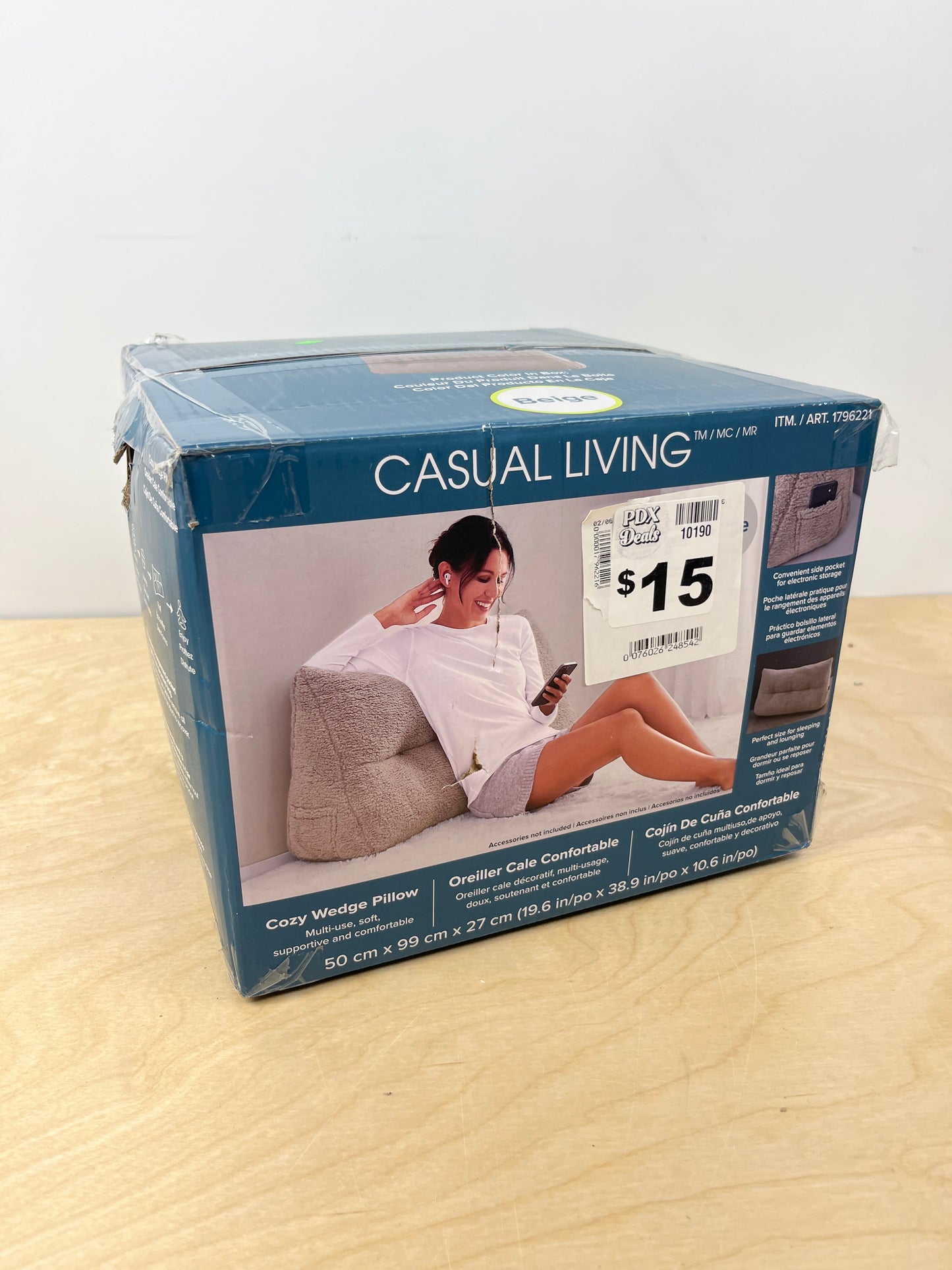 NEW - Casual Living Cozy Wedge Pillow