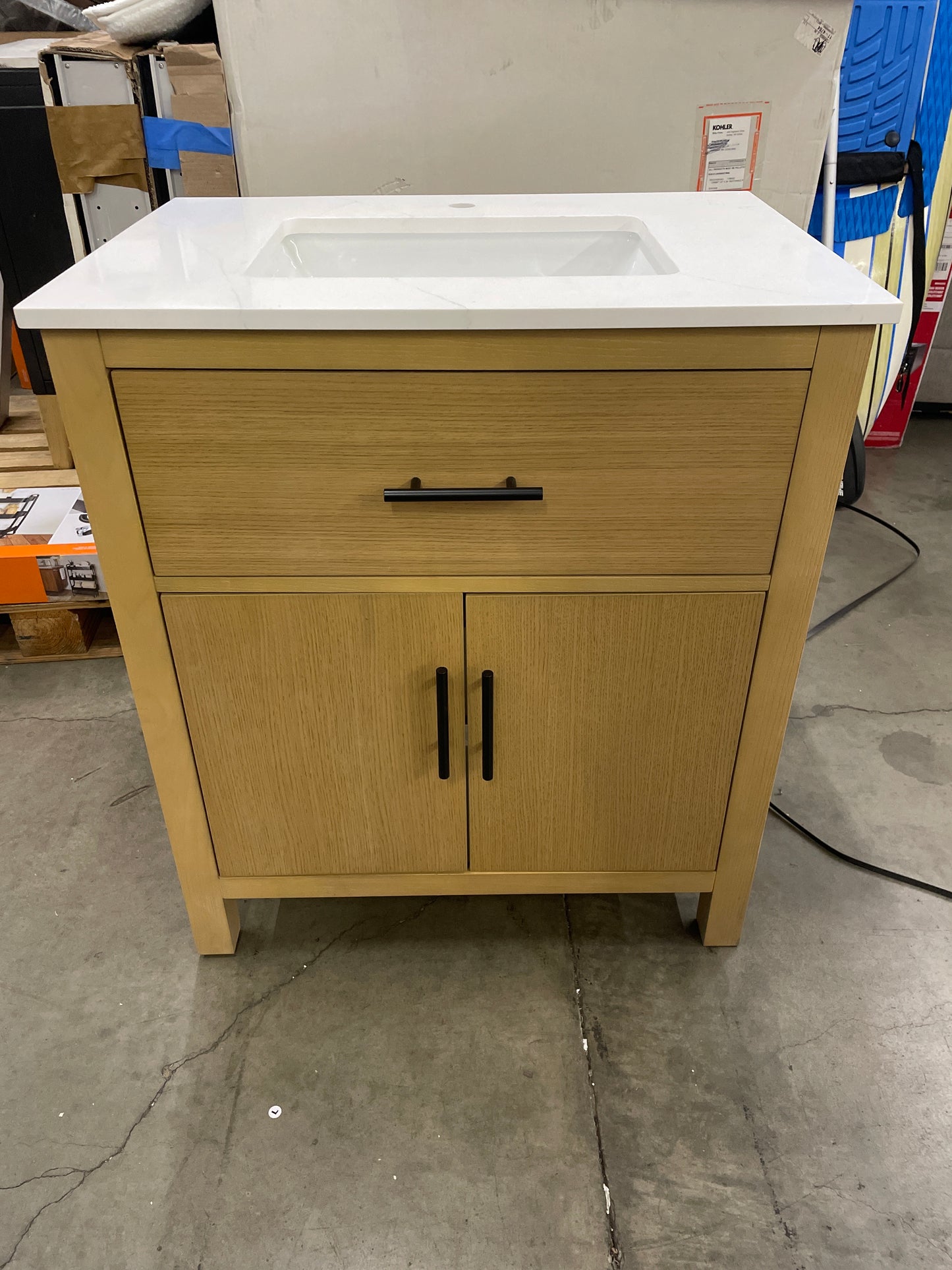 Kohler Cordate 30" bathroom vanity cabinet with sink and quartz top
