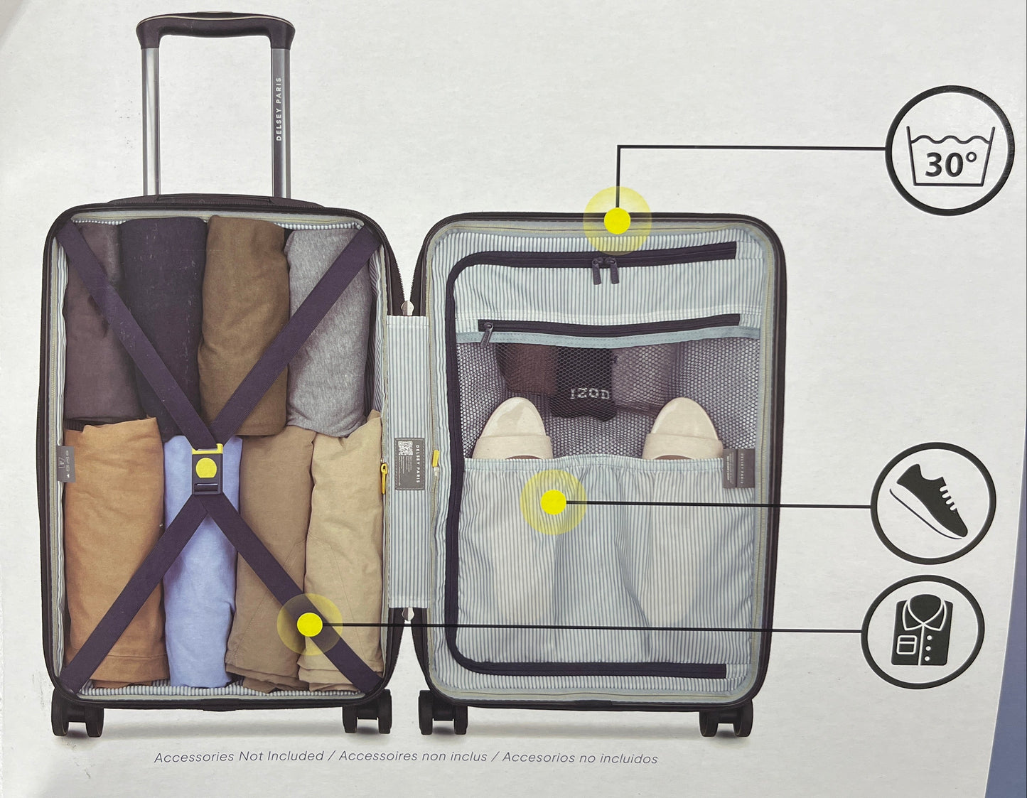 Delsey Paris Black Hardside Luggage Set