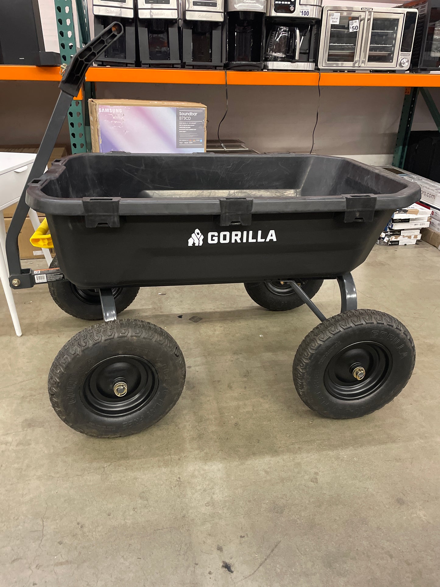 Gorilla 9 cu ft. Heavy Duty Poly Yard Dump Cart with No Flat Tires