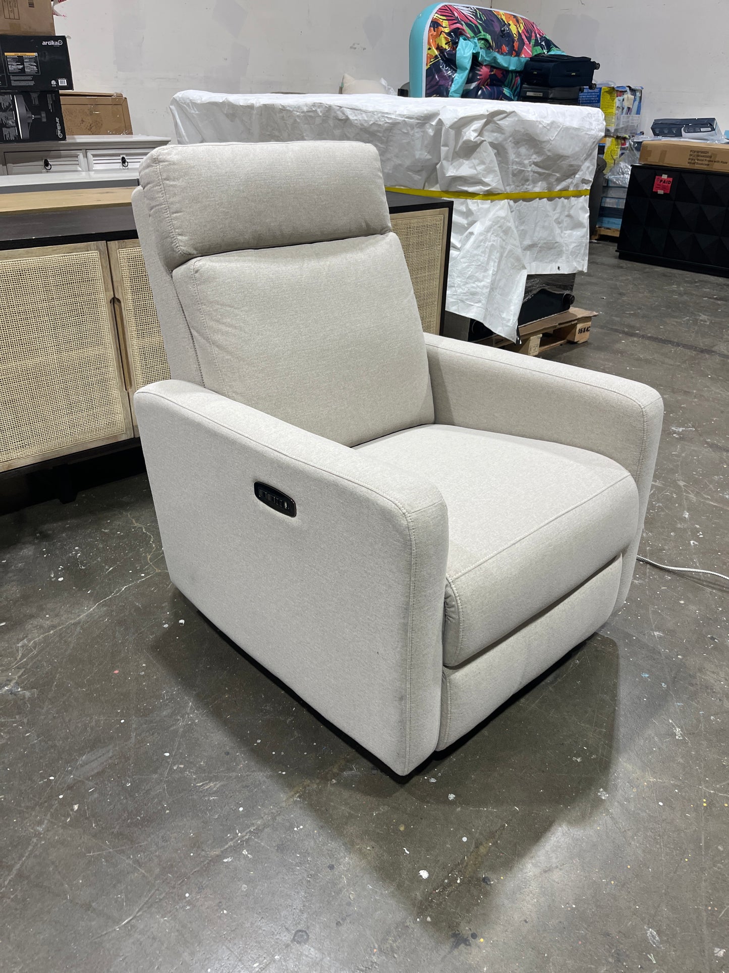 Tallula Fabric Power Glider Recliner with Power Headrest