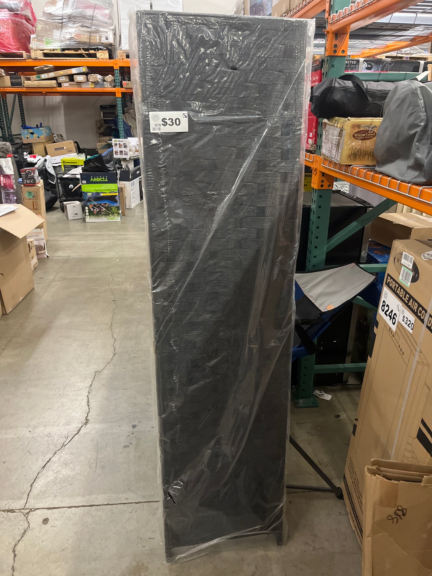 Room Divider 4 Panel 6ft Tall, Wood Folding Room Divider Screens Wood Mesh Hand-Woven, Black, WS180, ‎17.73 x 17.73 x 70.92 inches - Retail $70