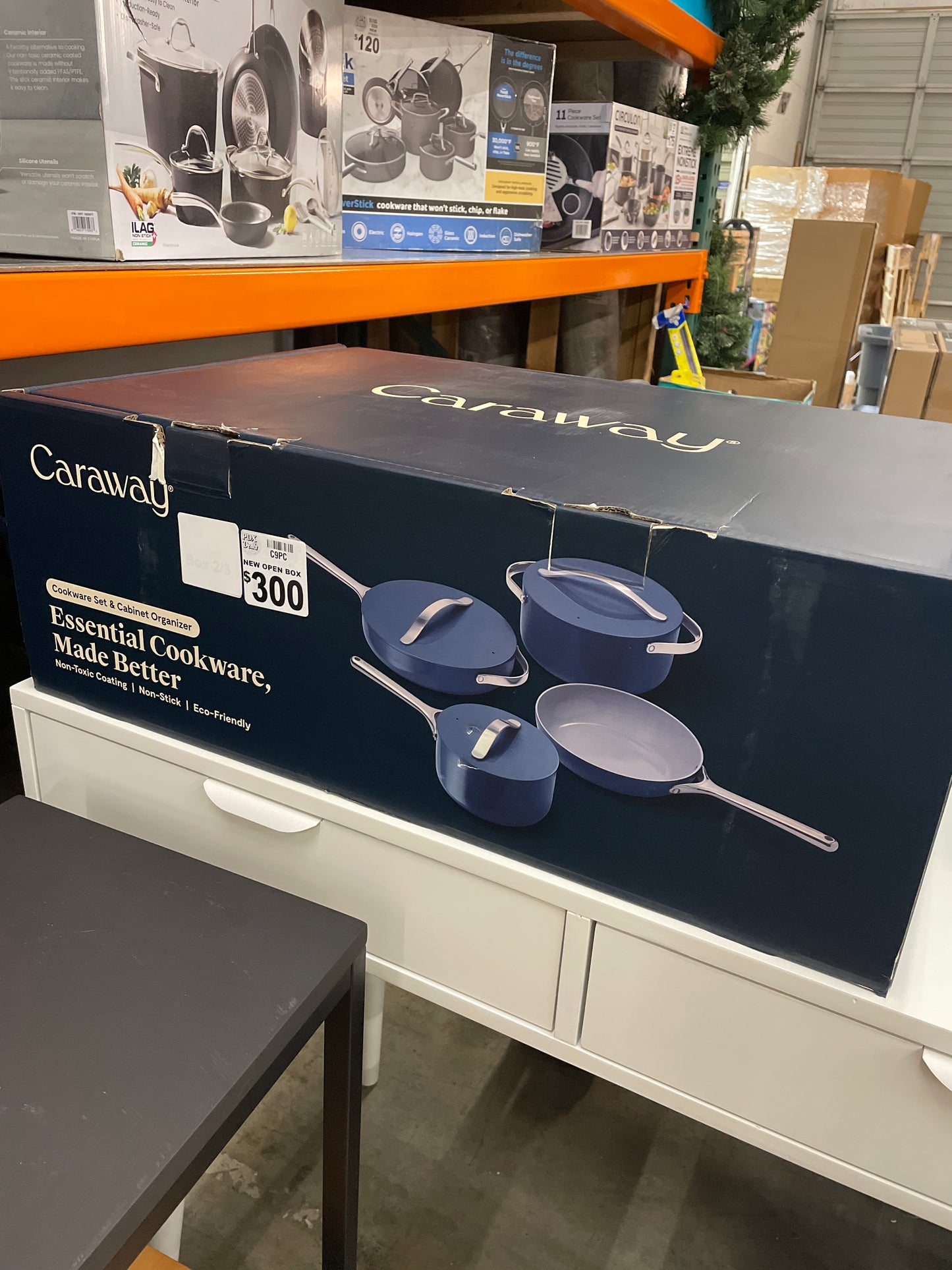 CARAWAY HOME 9-Piece Ceramic Nonstick Cookware Set in Navy CW-CSET-R06