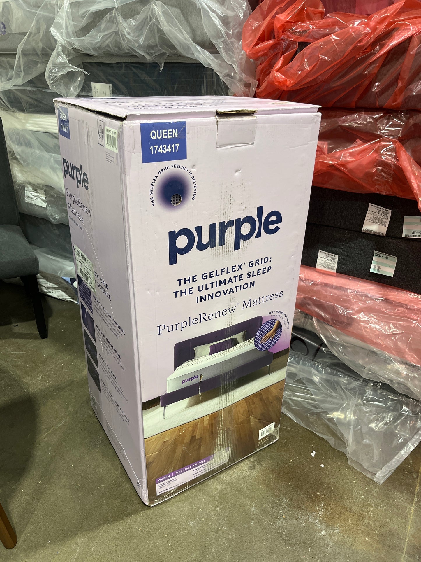 NEW- QUEEN PurpleRenew 11" Gel Grid Mattress