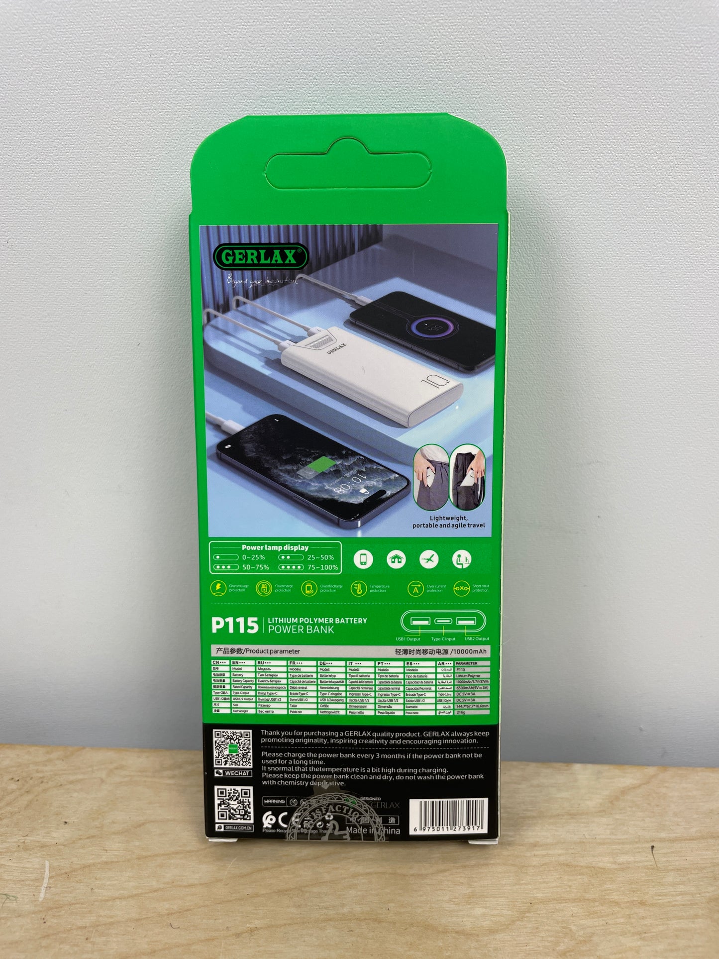 Gerlax Power Bank 9000 mAh, White