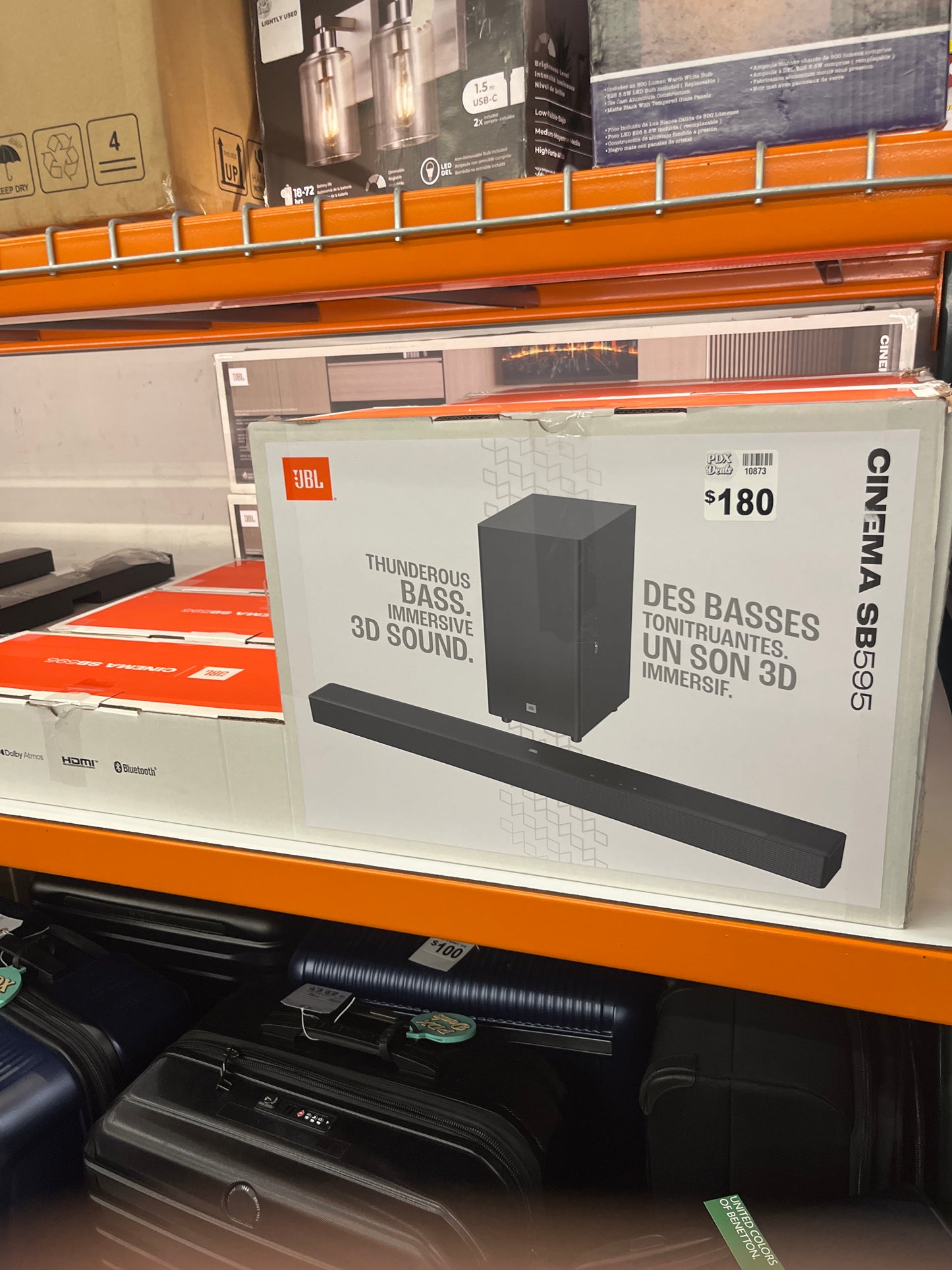 JBL Cinema SB595 3.1.2 Channel Soundbar with True Dolby Atmos and Wireless Subwoofer